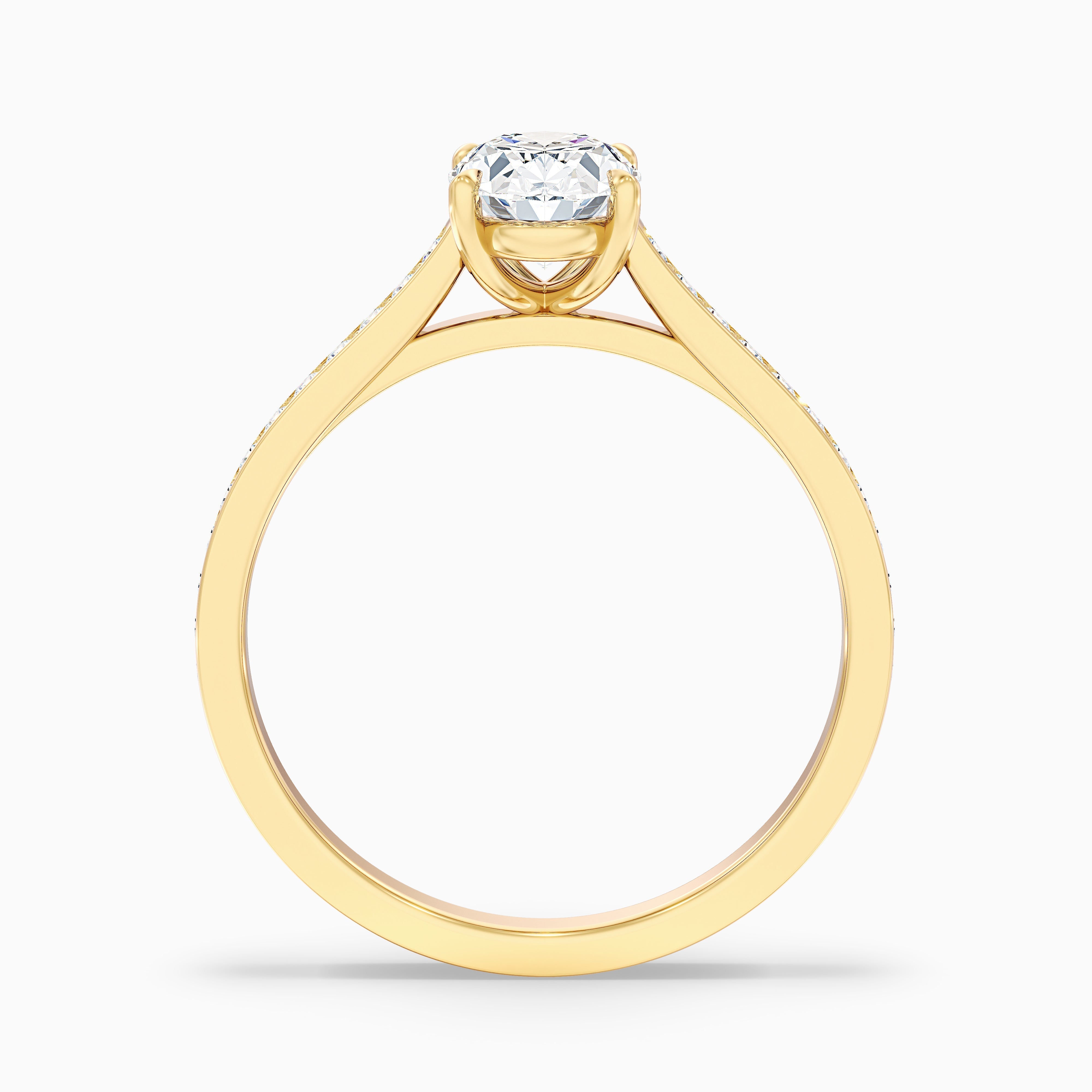 Jessy 5 Carat Oval Cut Side Stone Pave Lab Grown Engagement Ring in Platinum