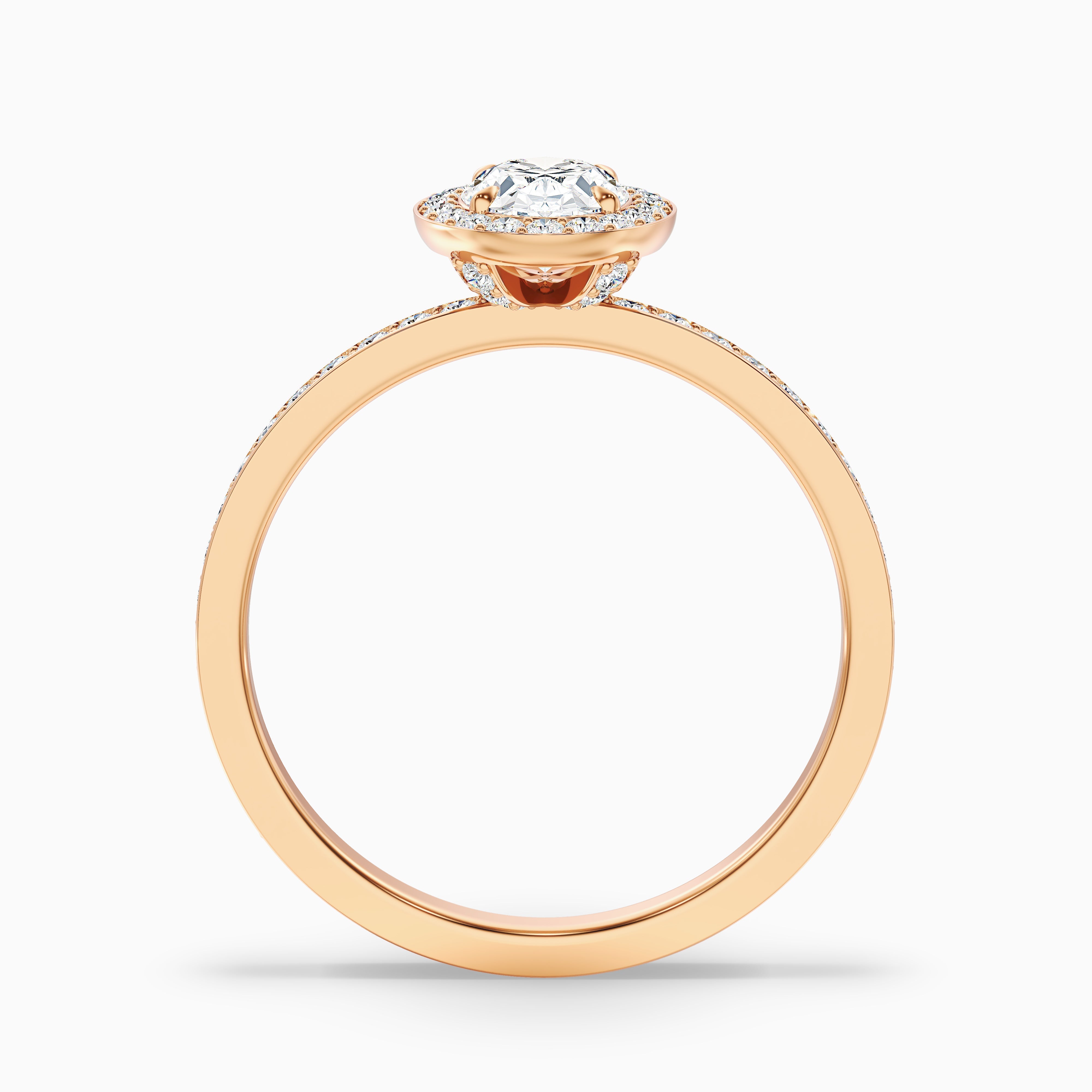 Claudia 5 Carat Oval Halo Pave Moissanite Diamond Ring in 10k Rose Gold
