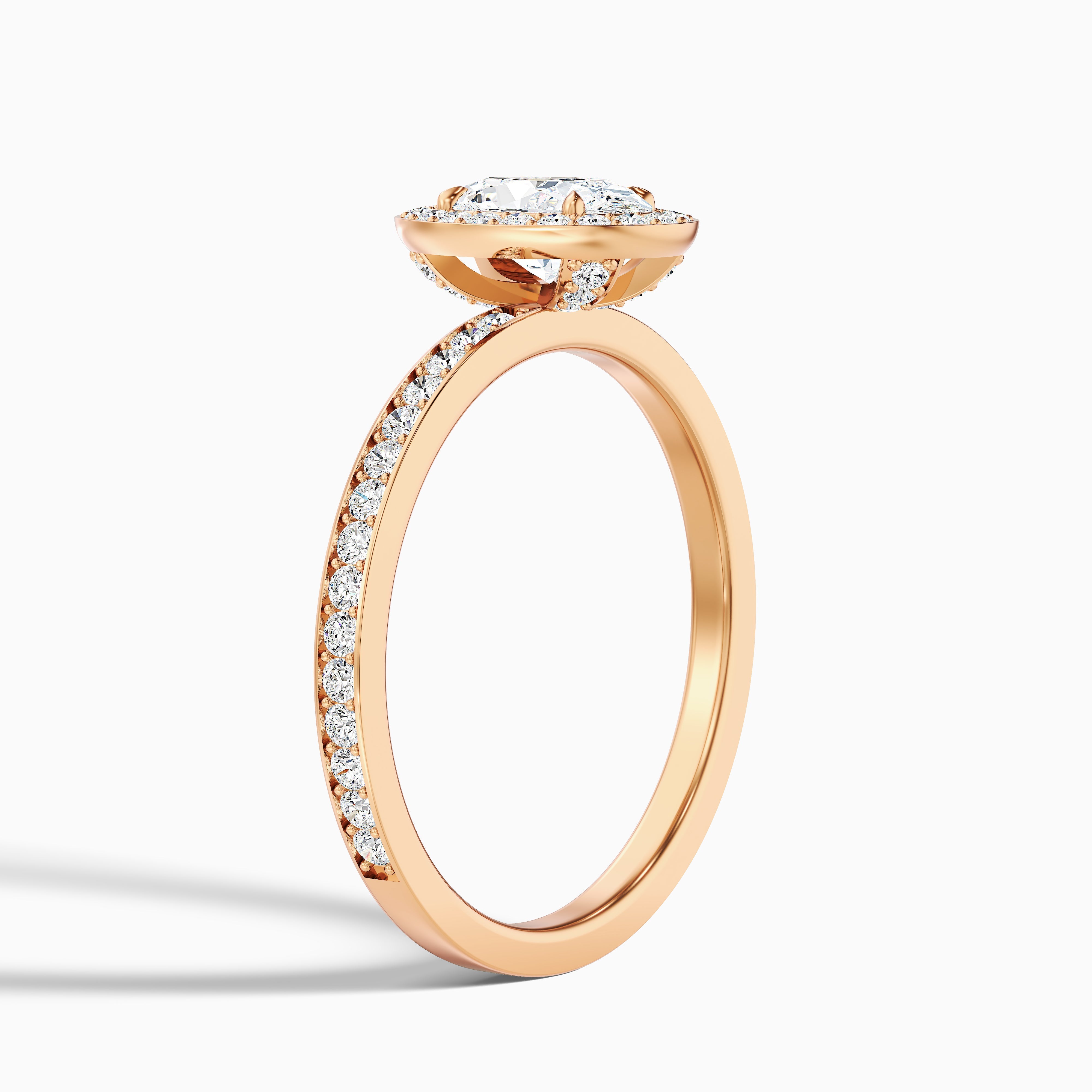 Eden 2.5 Carat Oval Halo Pave Lab Grown Engagement Ring in 18k White Gold