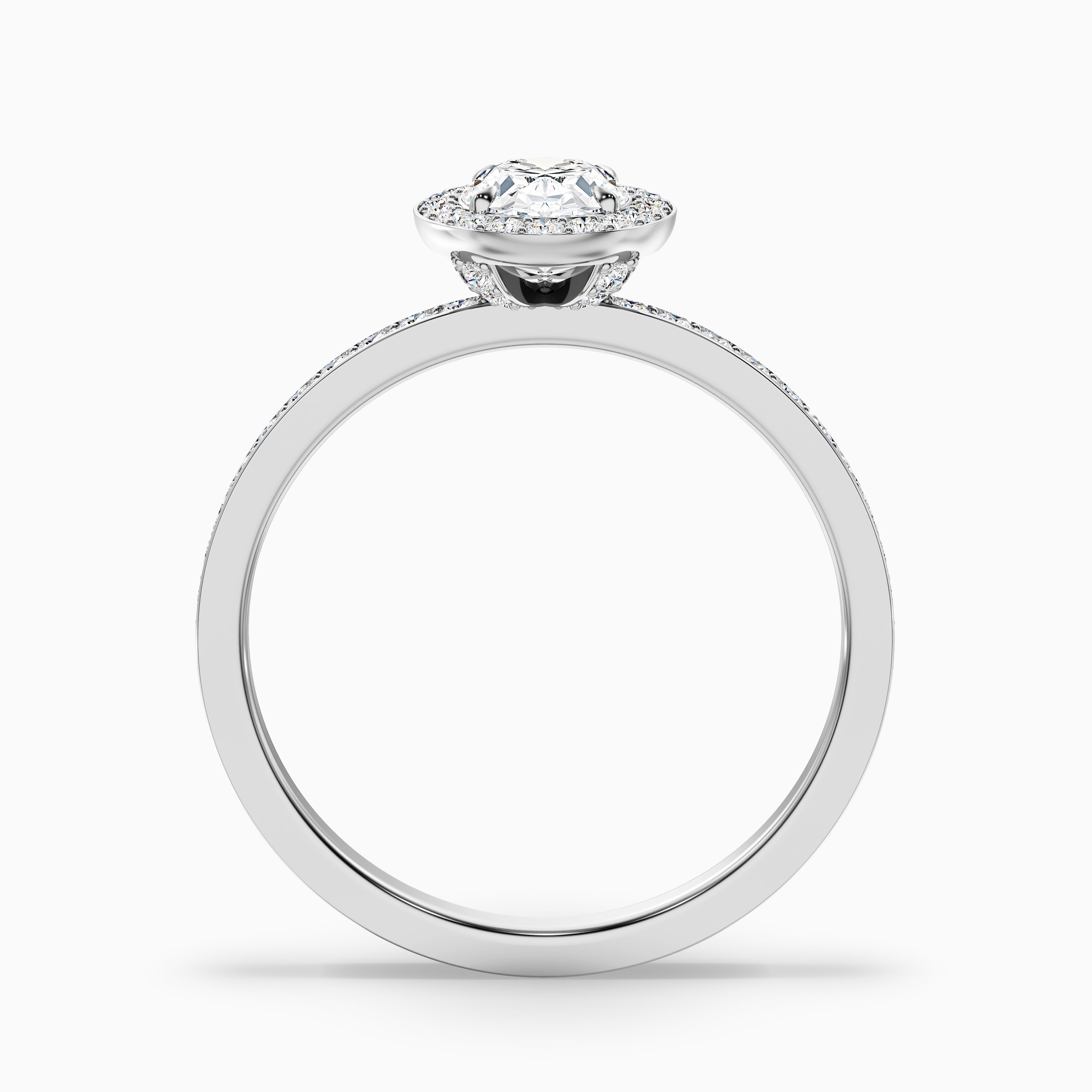 Eden 2.5 Carat Oval Halo Pave Lab Grown Engagement Ring in 14k Rose Gold