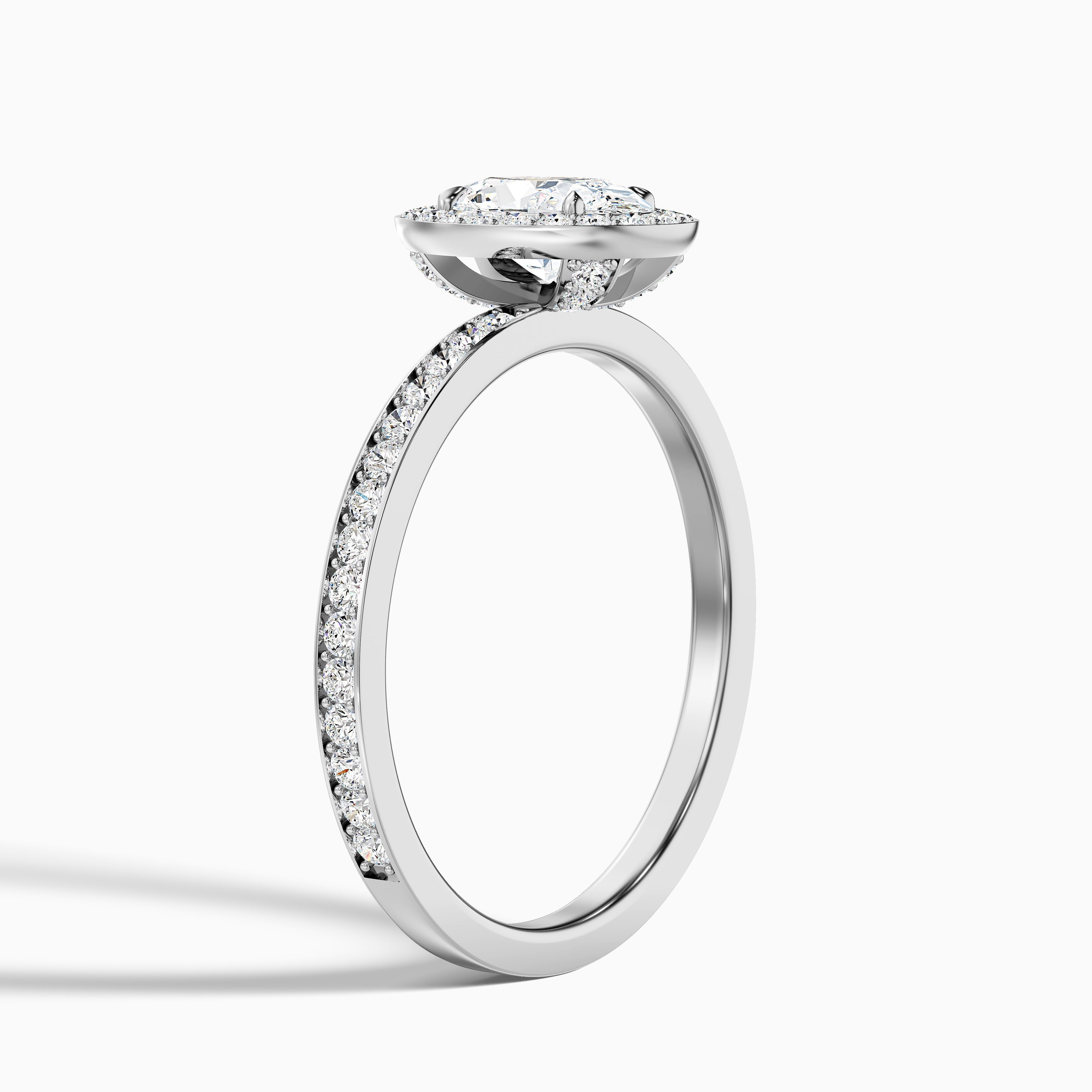 Eden 5 Carat Oval Halo Pave Lab Grown Engagement Ring in 10k White Gold
