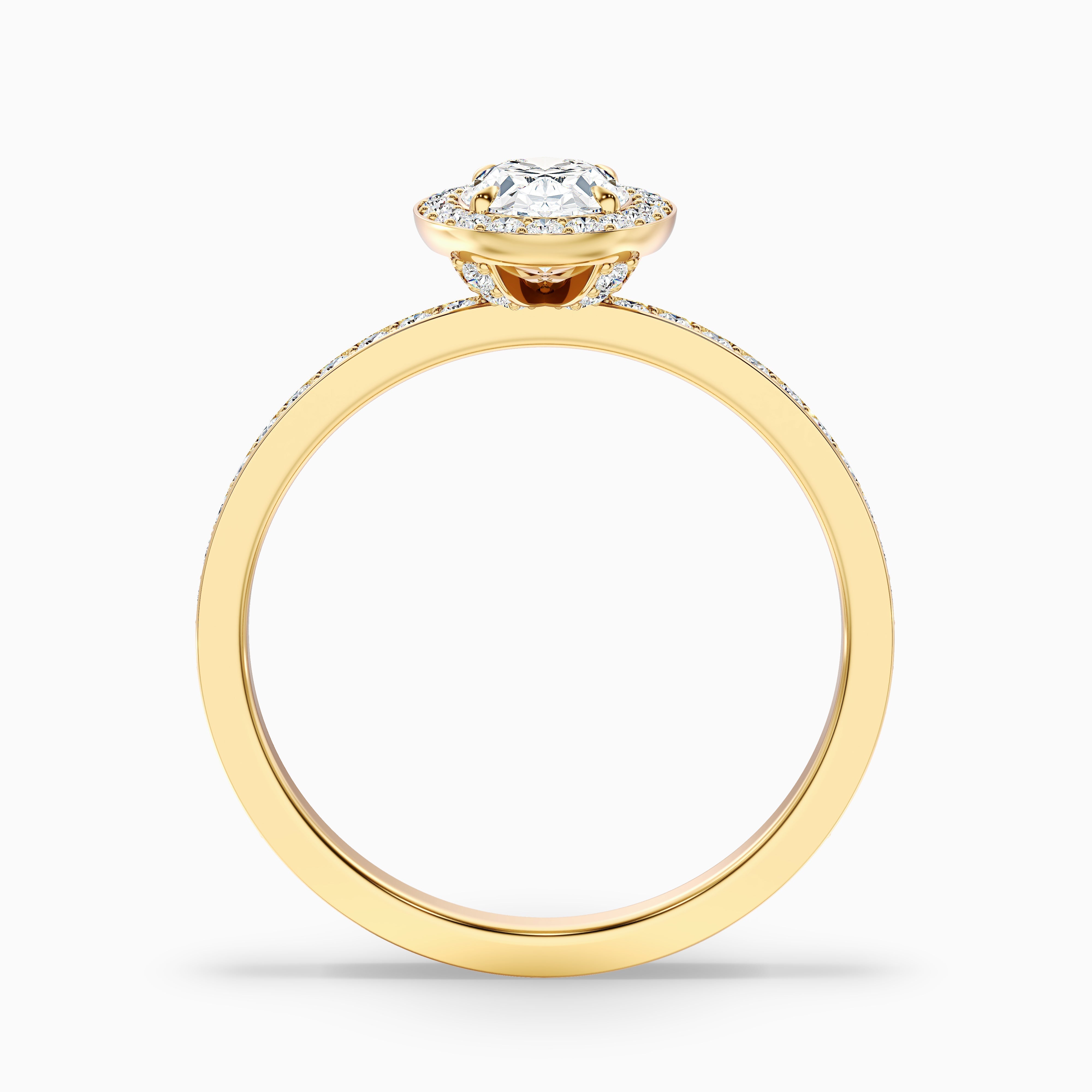 Claudia 2.5 Carat Oval Halo Pave Moissanite Diamond Ring in 10k Rose Gold