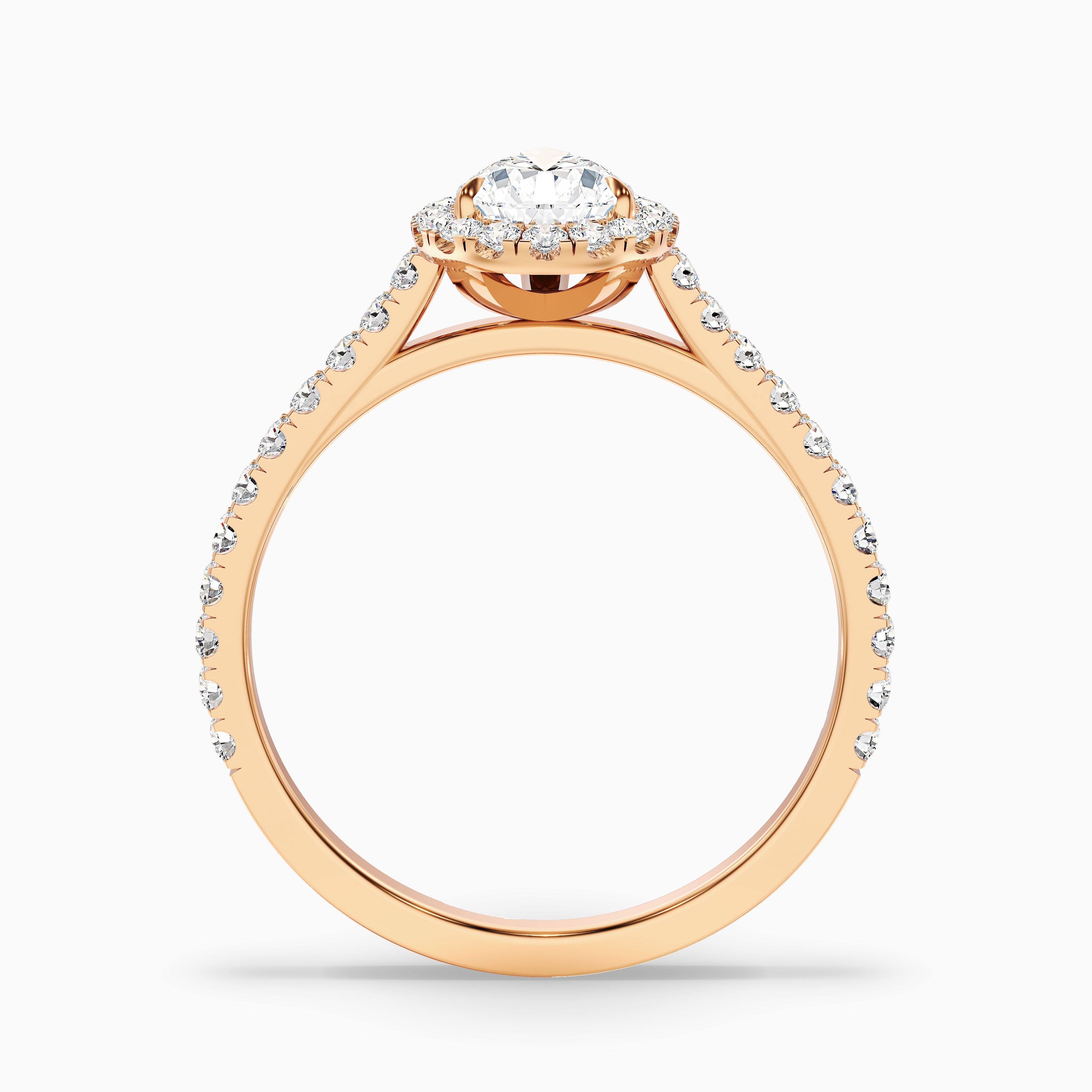 Cindy 5 Carat Pear Shaped Halo Moissanite Diamond Ring in Platinum