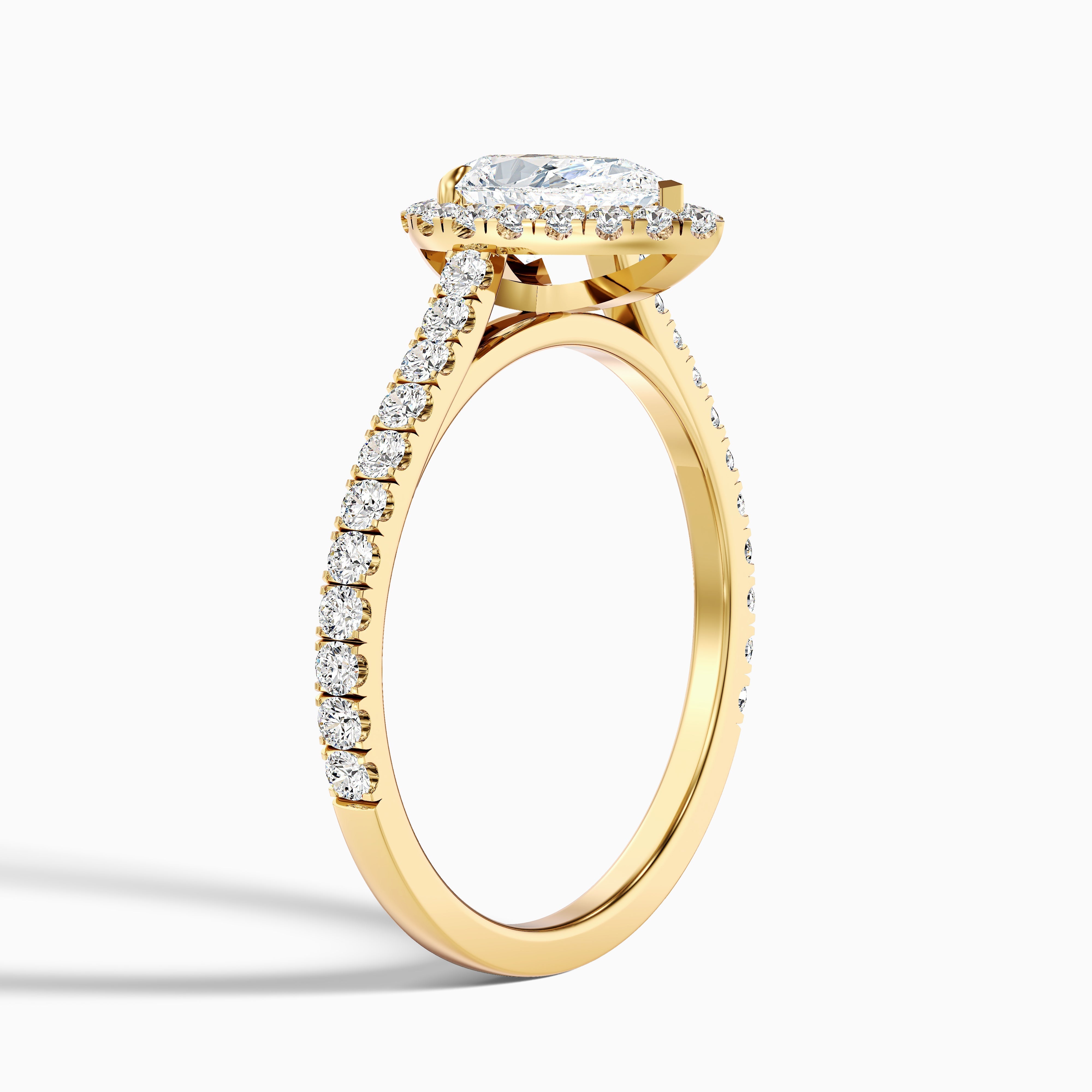 Aria 3 Carat Pear Shaped Halo Lab Grown Engagement Ring in Platinum