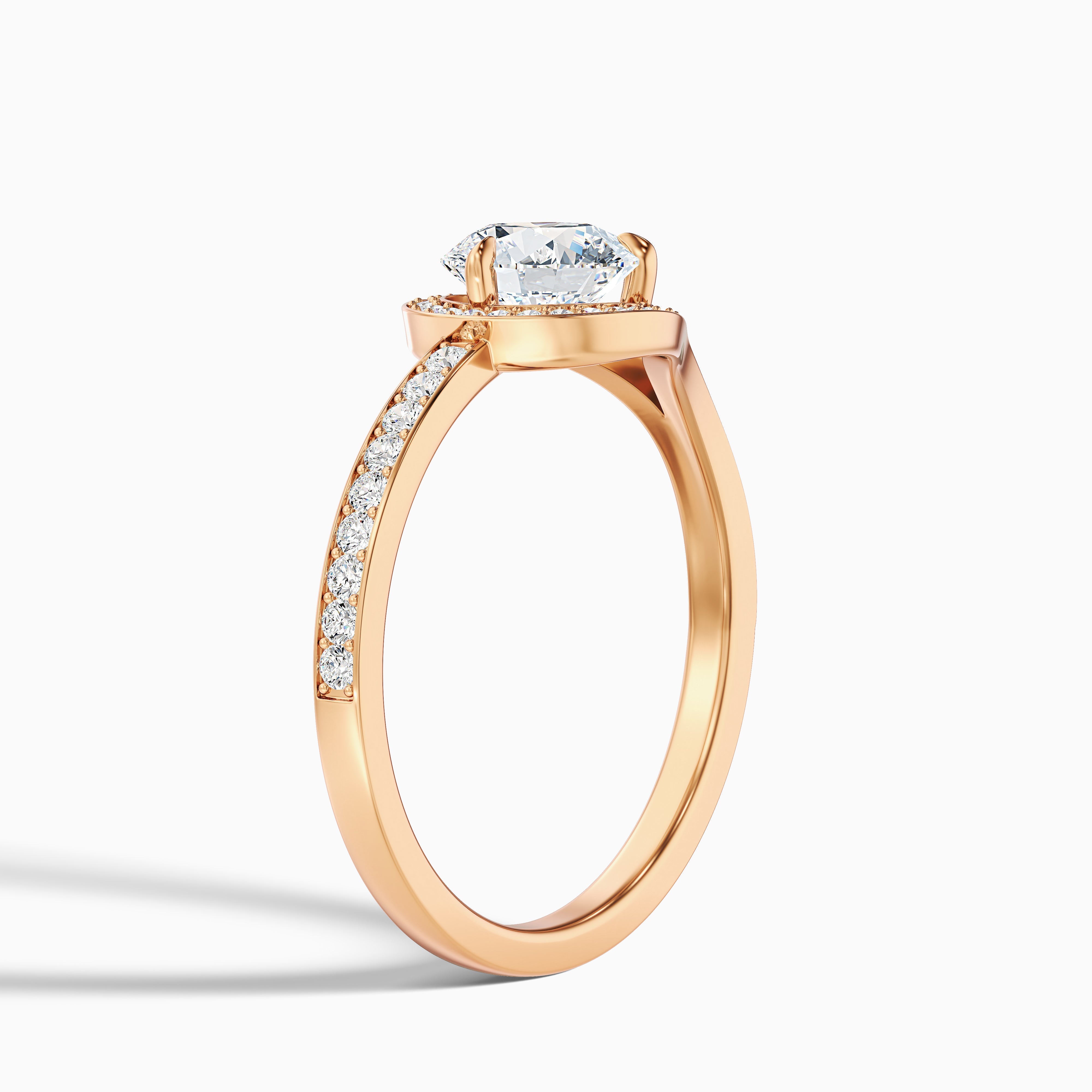 Cherri 2.5 Carat Round Halo Pave Moissanite Diamond Ring in Platinum
