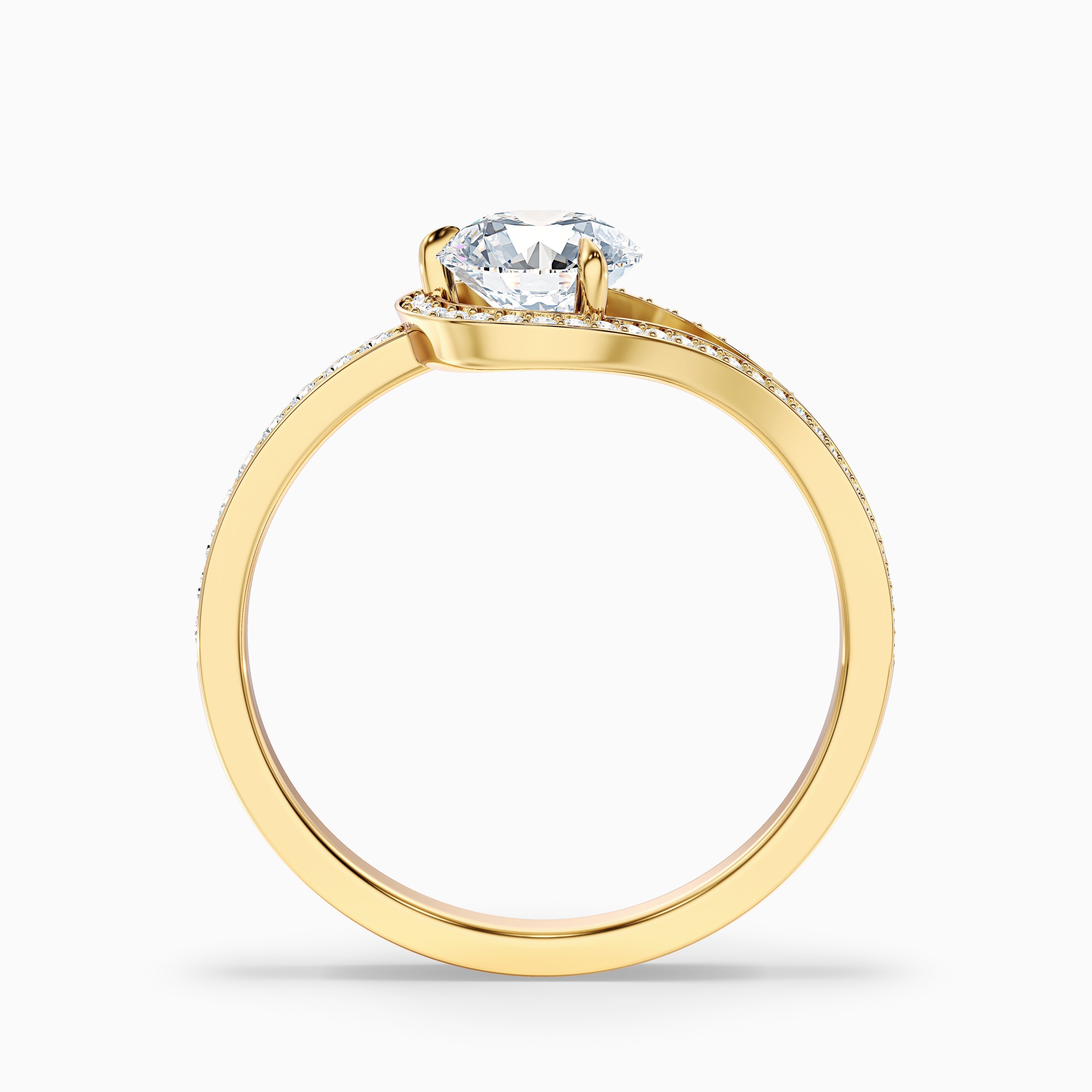 Avi 4 Carat Round Halo Pave Lab Grown Engagement Ring in 14k White Gold
