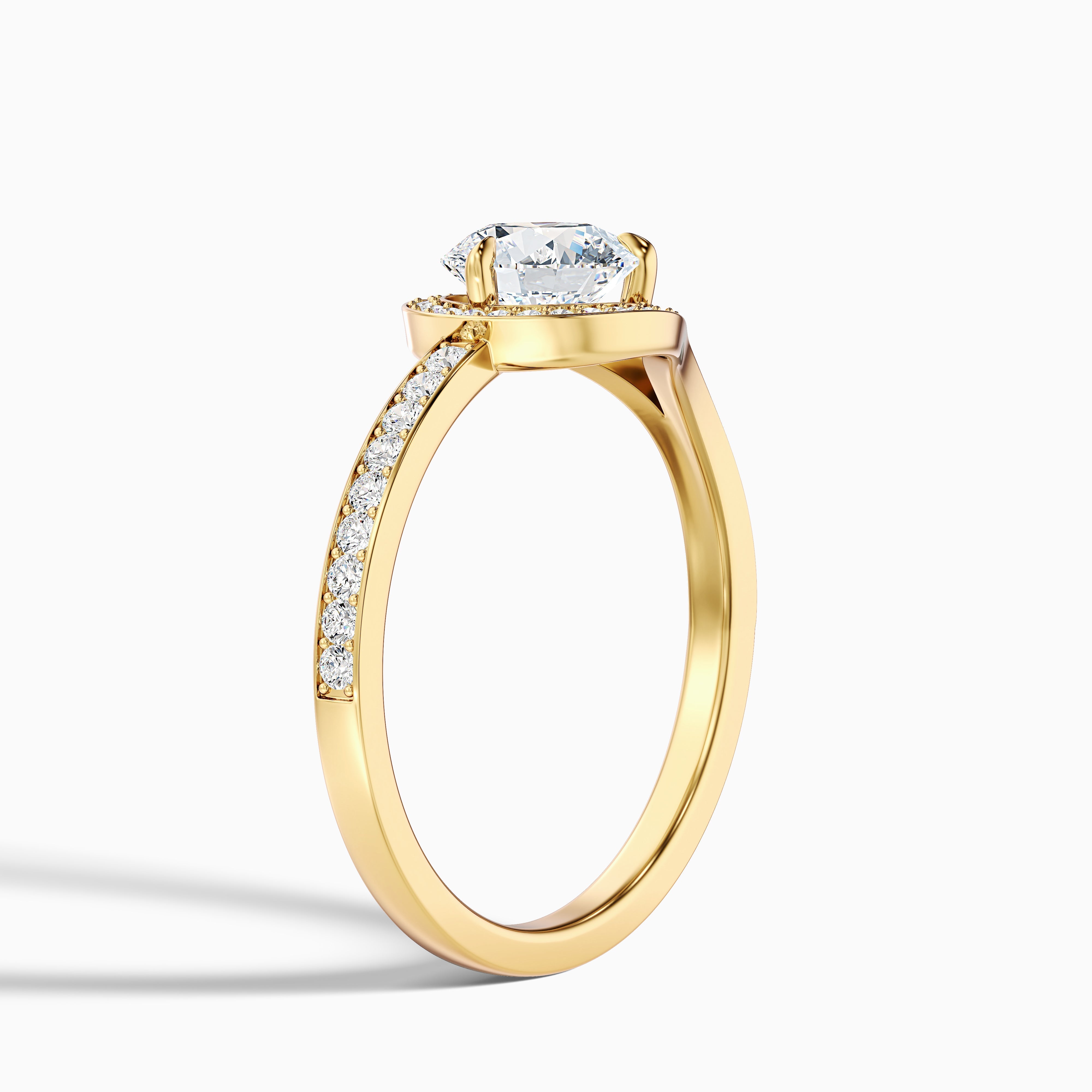 Cherri 2 Carat Round Halo Pave Moissanite Diamond Ring in 10k Rose Gold