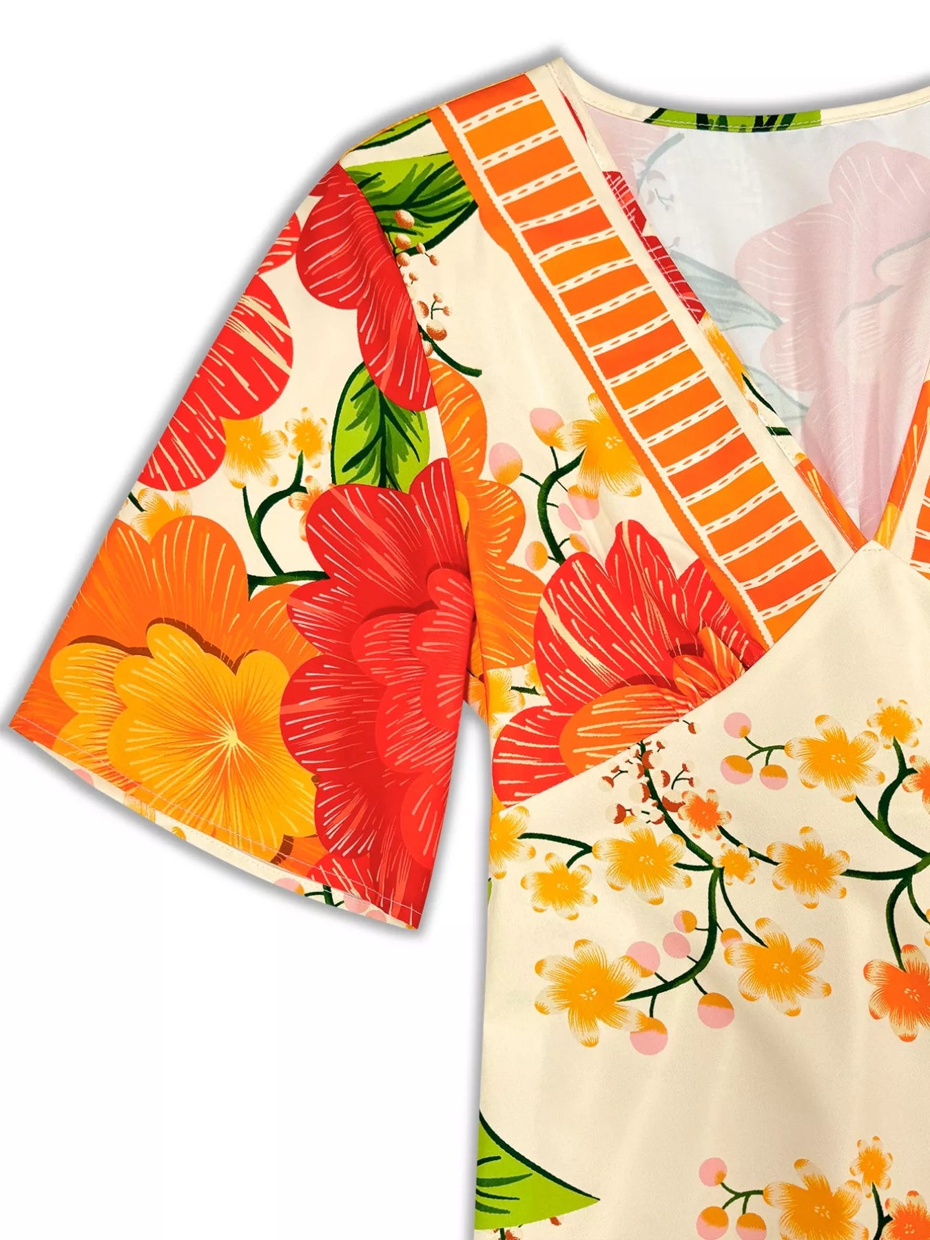 Floral Print V-Neck Maxi Dress