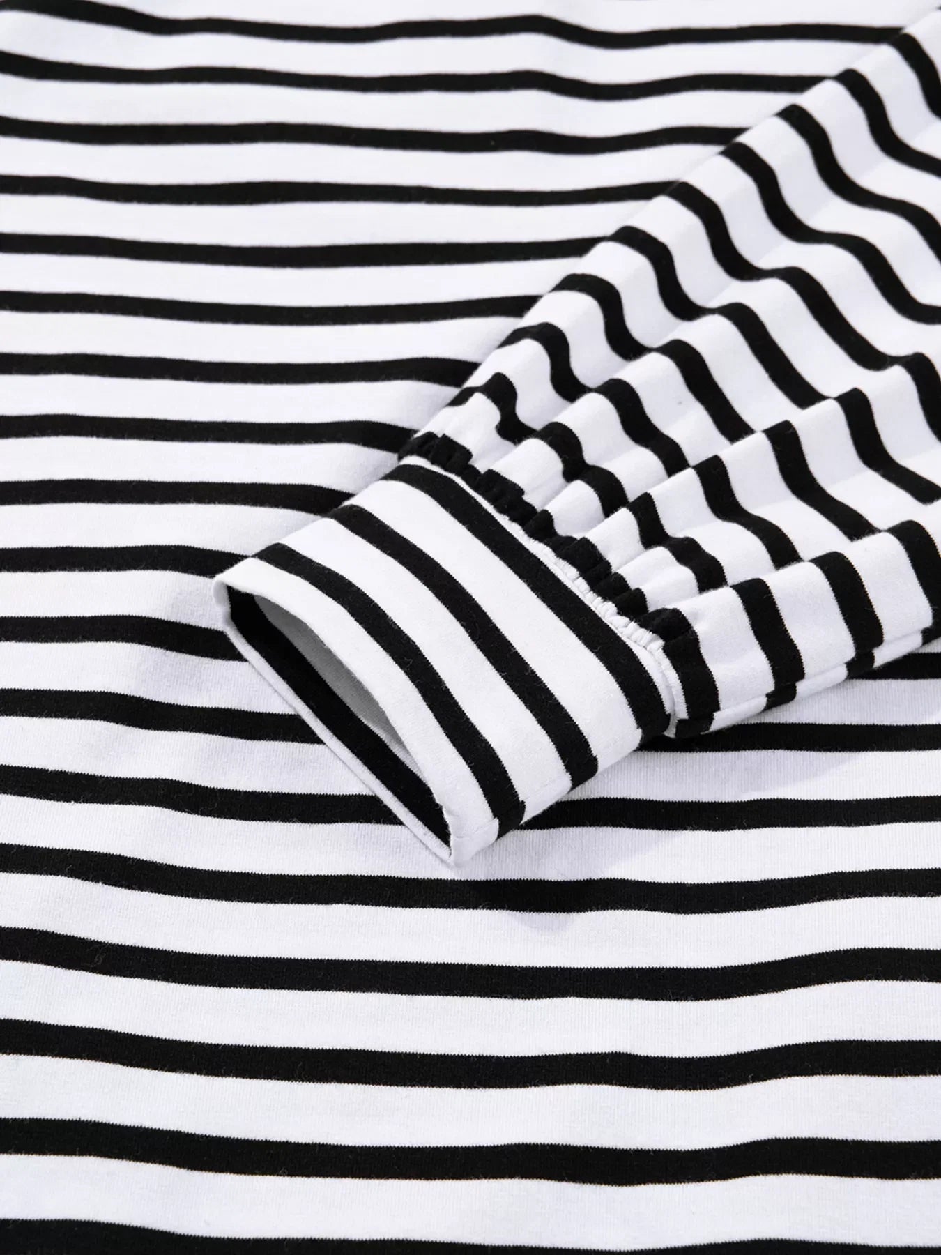 Stripe Buttoned Front Collared Long Sleeve T Shirt Dress with Pockets