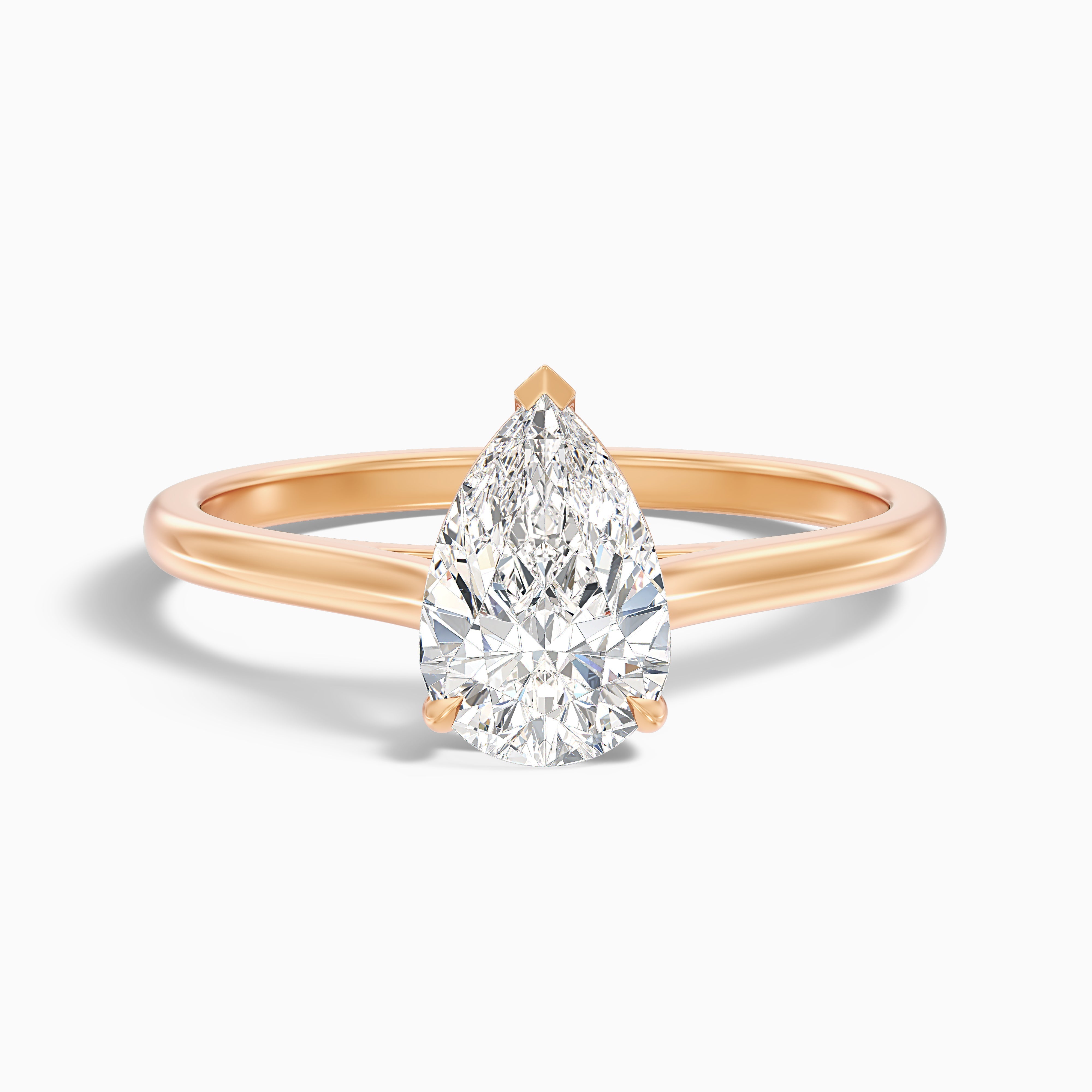 Cherri 4.5 Carat Pear Shaped Solitaire Lab Grown Engagement Ring in 10k Yellow Gold
