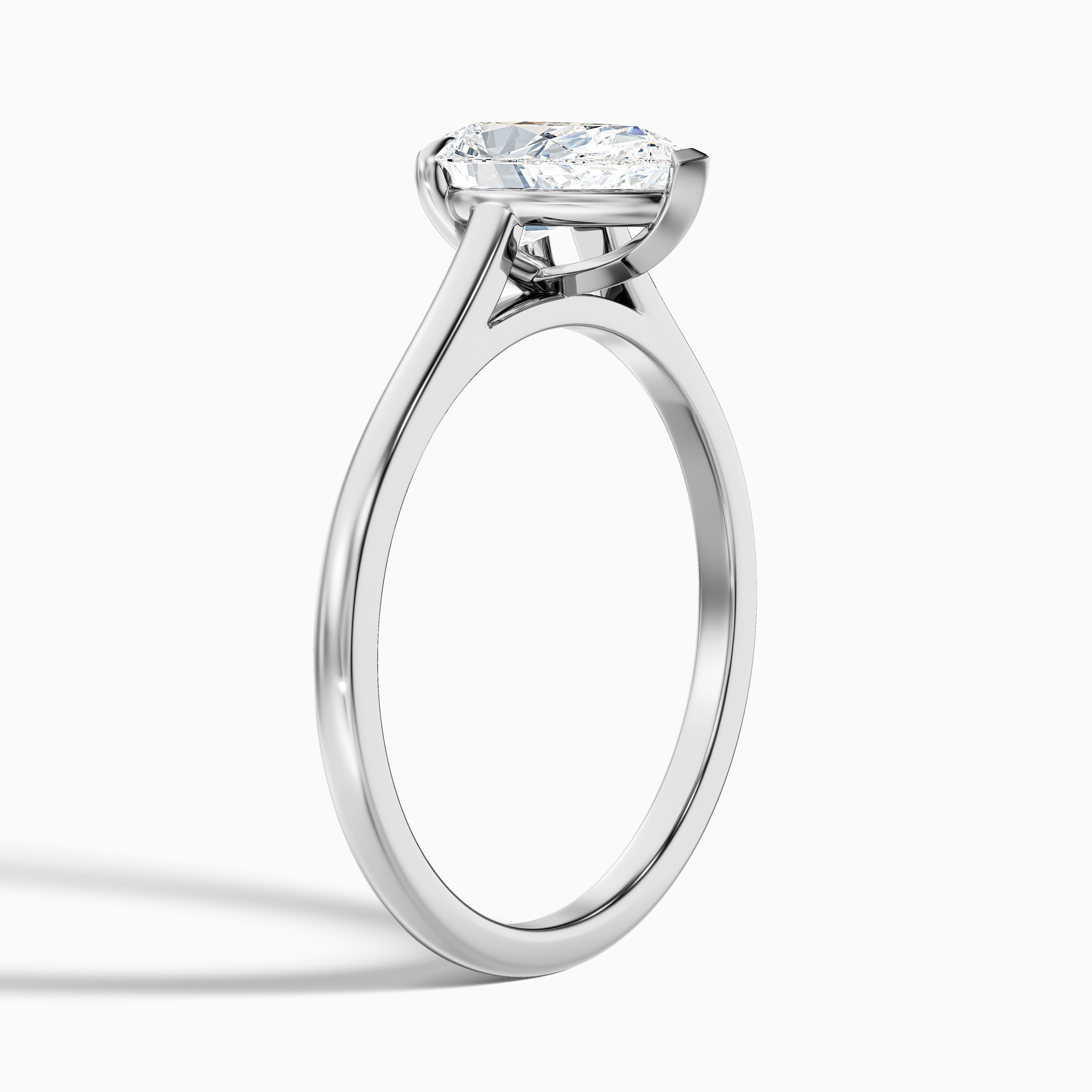 Dion 7 Carat Pear Shaped Solitaire Moissanite Engagement Ring in 14k White Gold