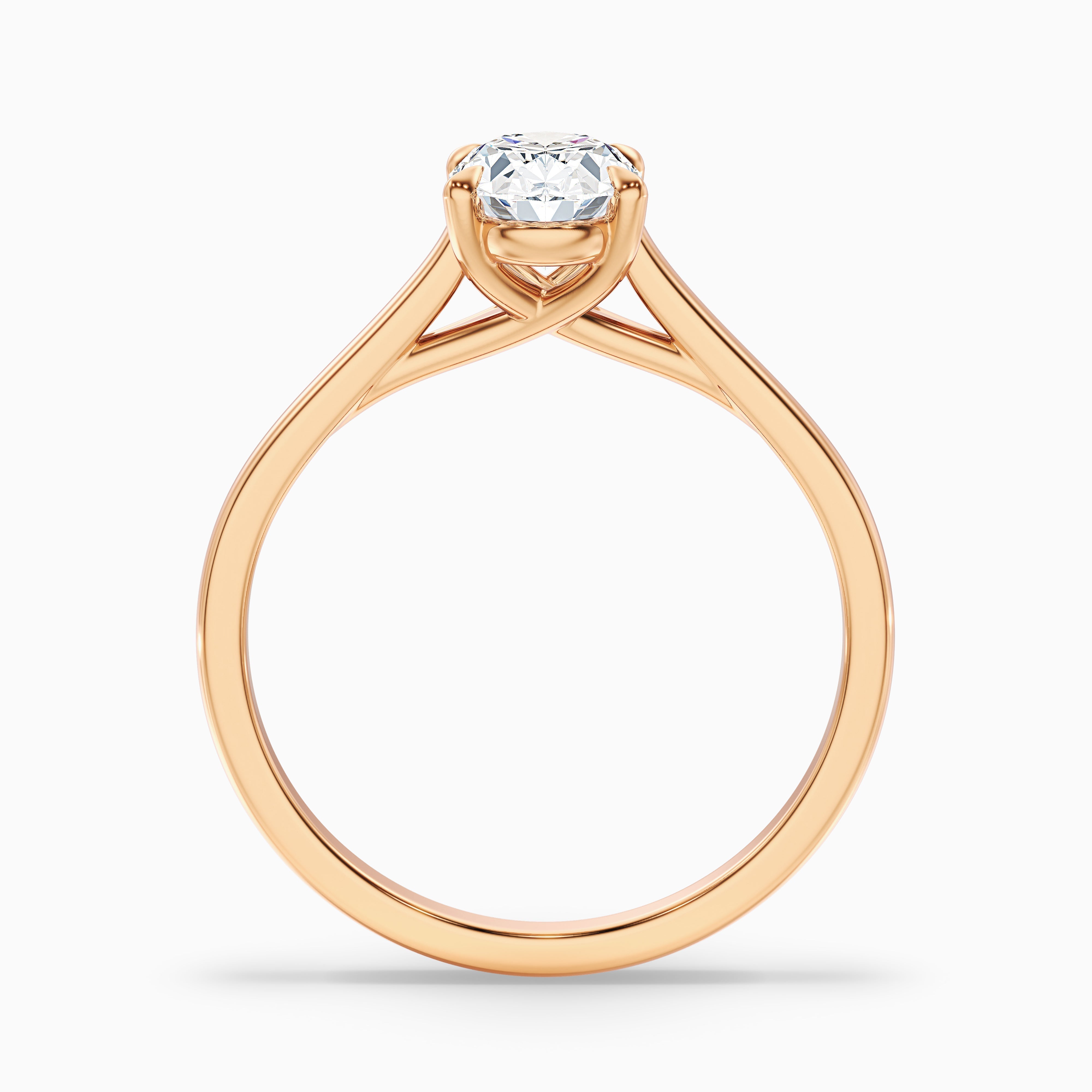 Cindy 2.5 Carat Oval Solitaire Lab Grown Engagement Ring in 10k White Gold
