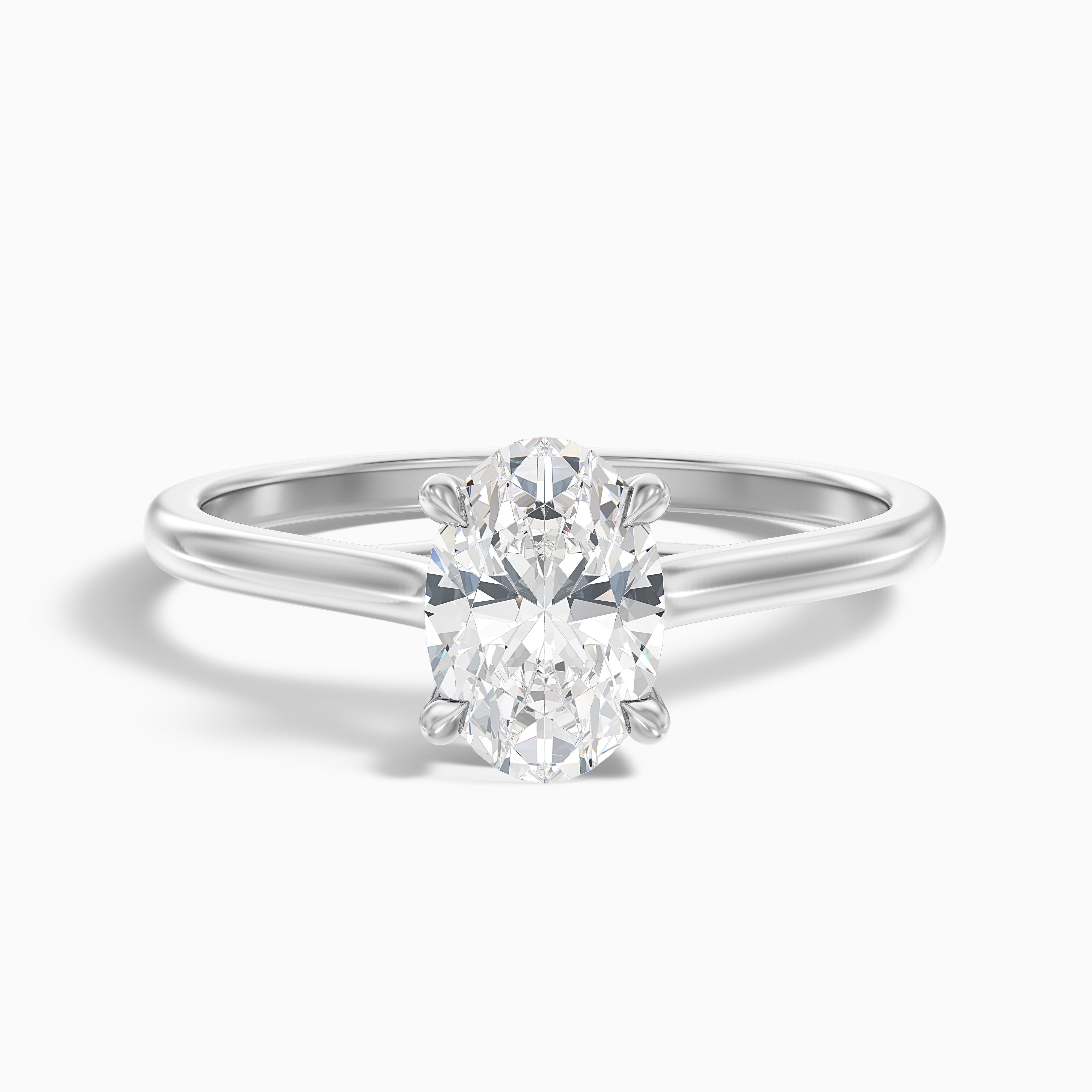 Cindy 2.5 Carat Oval Solitaire Lab Grown Engagement Ring in 14k White Gold
