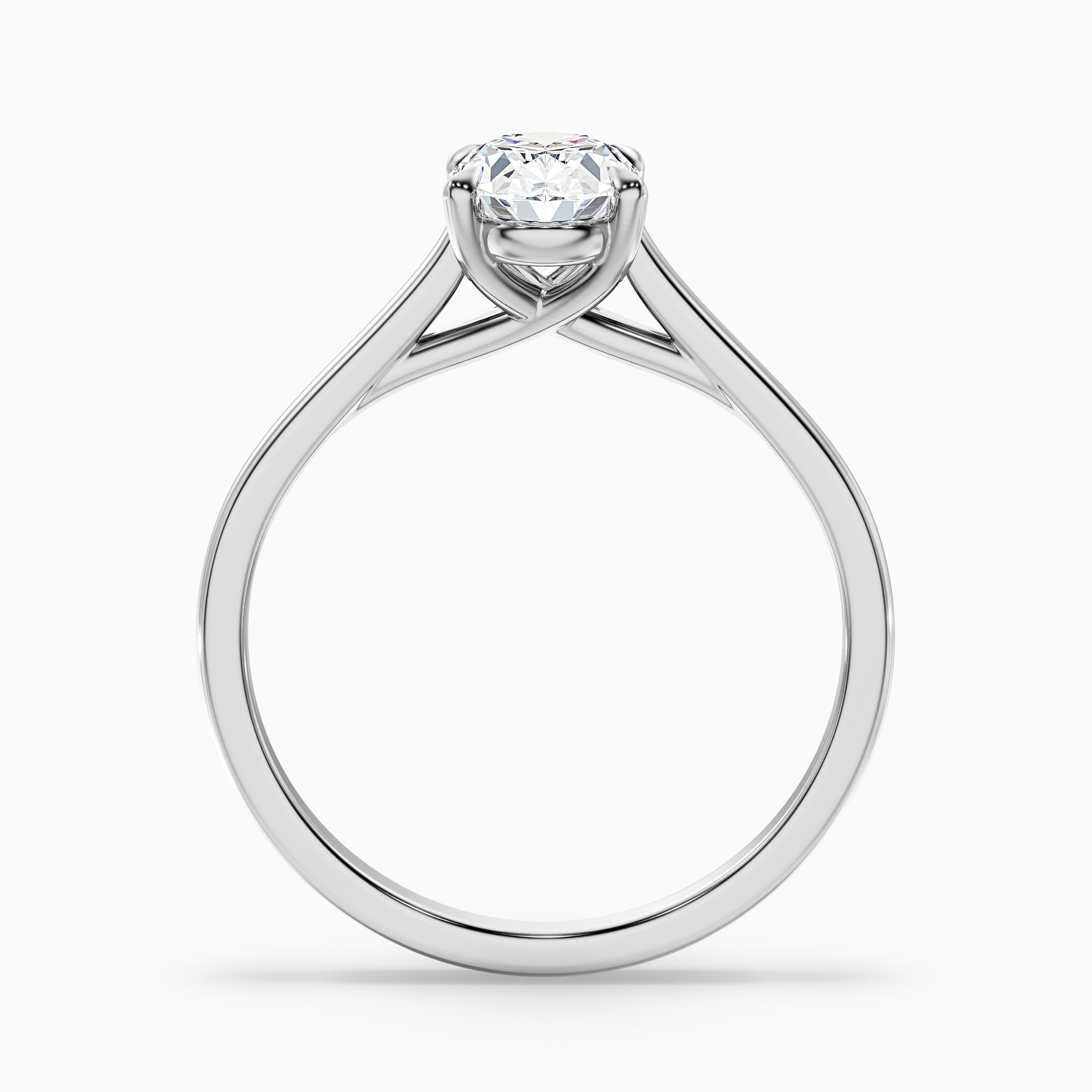 Cindy 2 Carat Oval Solitaire Lab Grown Engagement Ring in 14k Yellow Gold