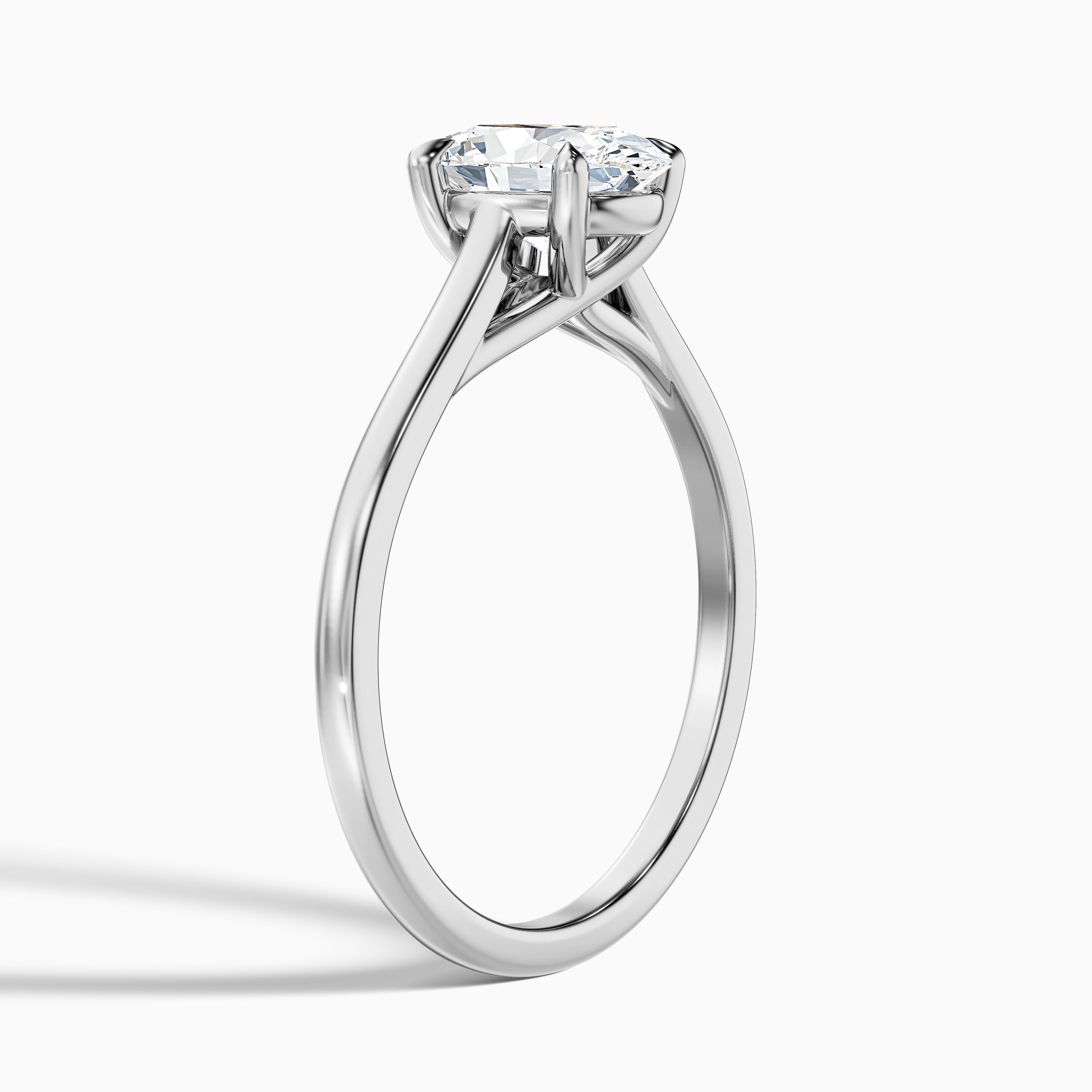 Cindy 2.5 Carat Oval Solitaire Lab Grown Engagement Ring in 14k Rose Gold