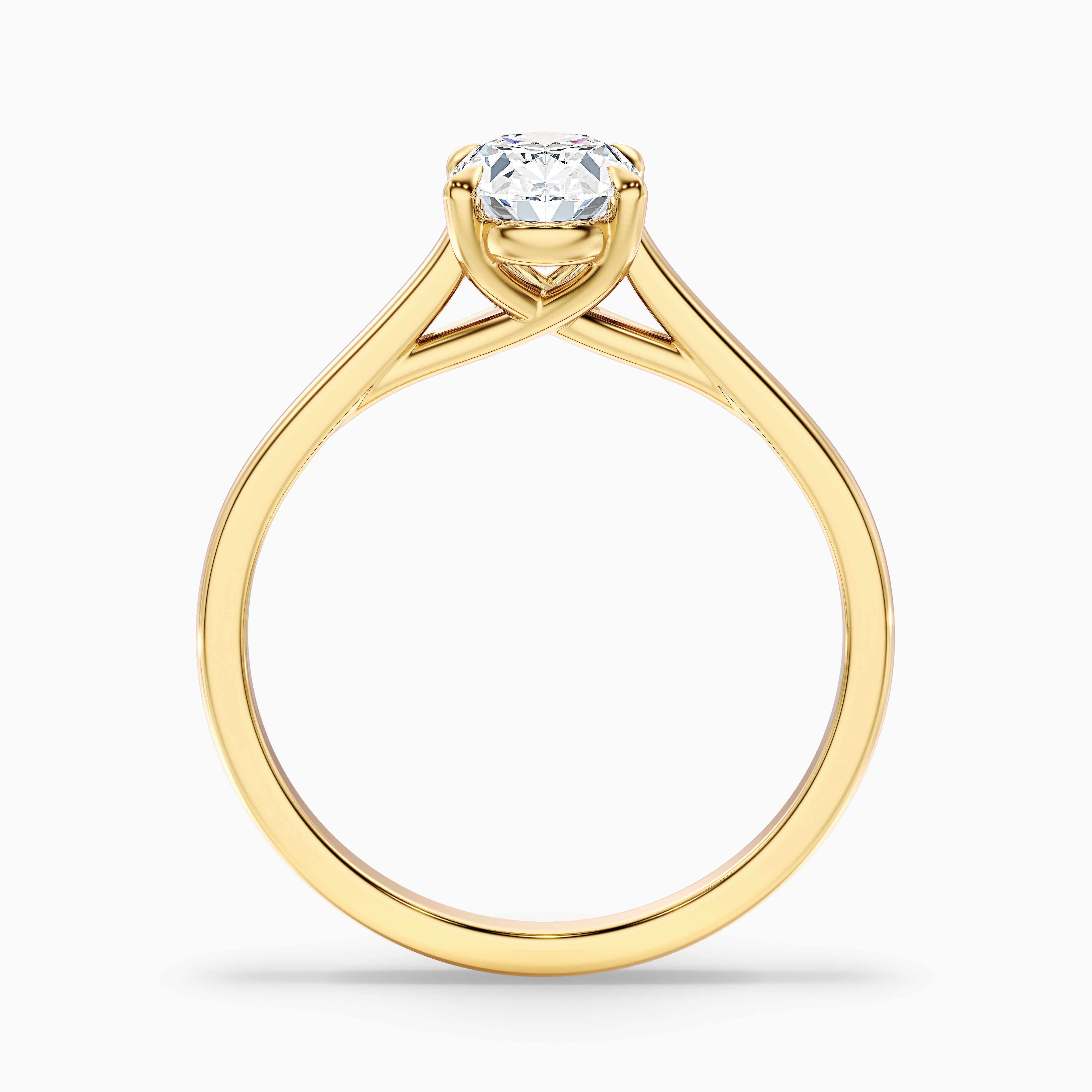Aria 2 Carat Oval Solitaire Moissanite Diamond Ring in 14k White Gold