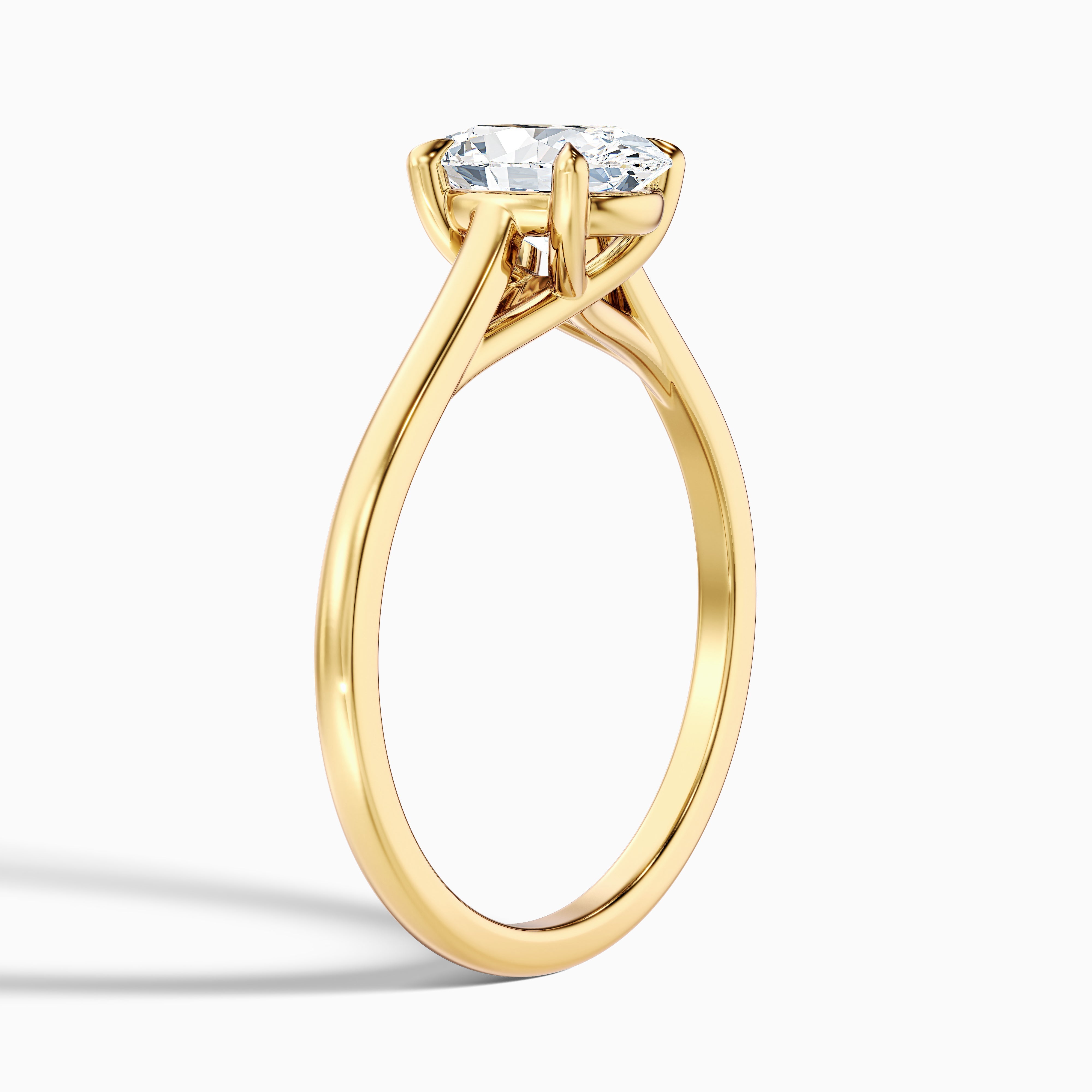 Aria 2.5 Carat Oval Solitaire Moissanite Diamond Ring in 18k White Gold