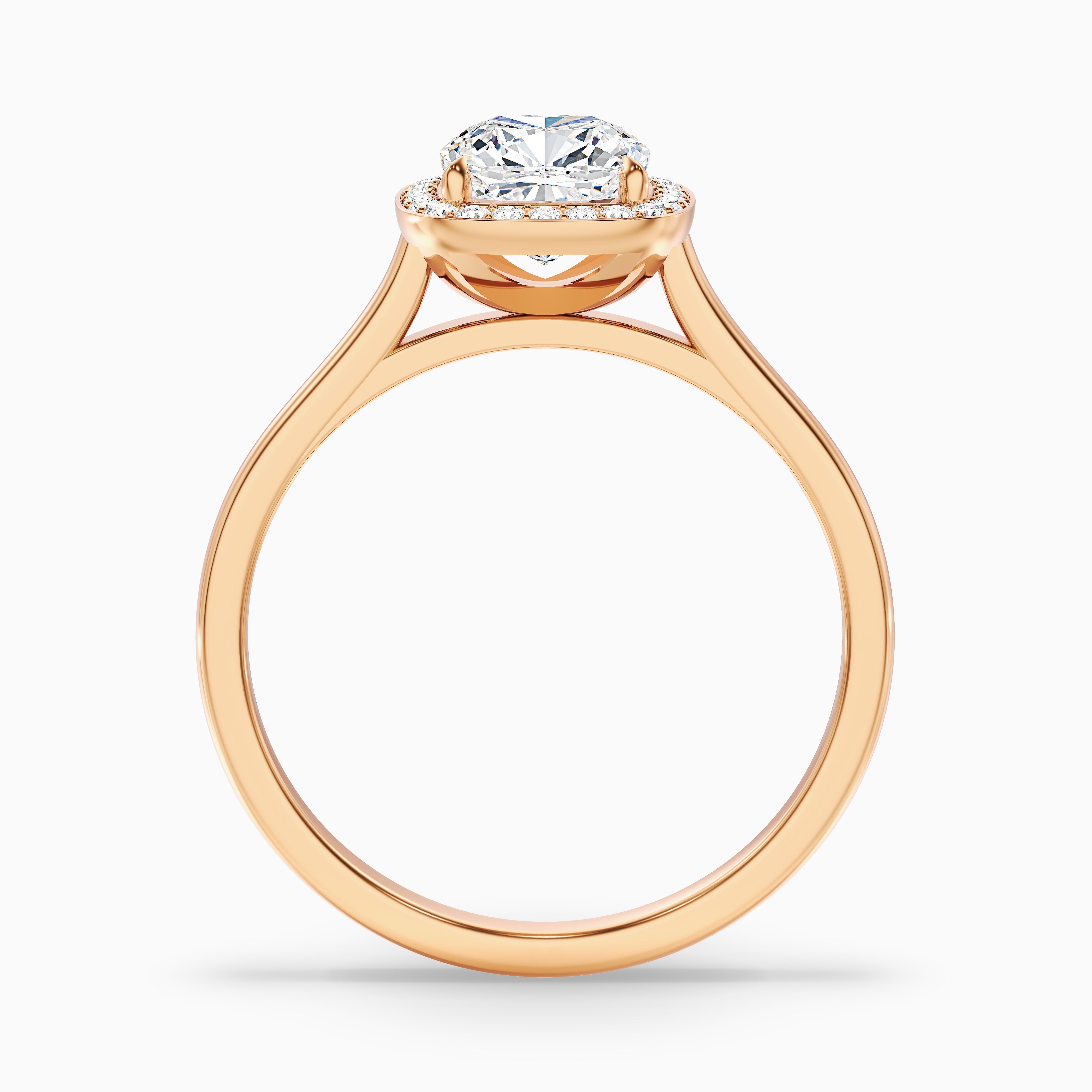Jeri 2.5 Carat Cushion Cut Halo Moissanite Engagement Ring in 10k Rose Gold