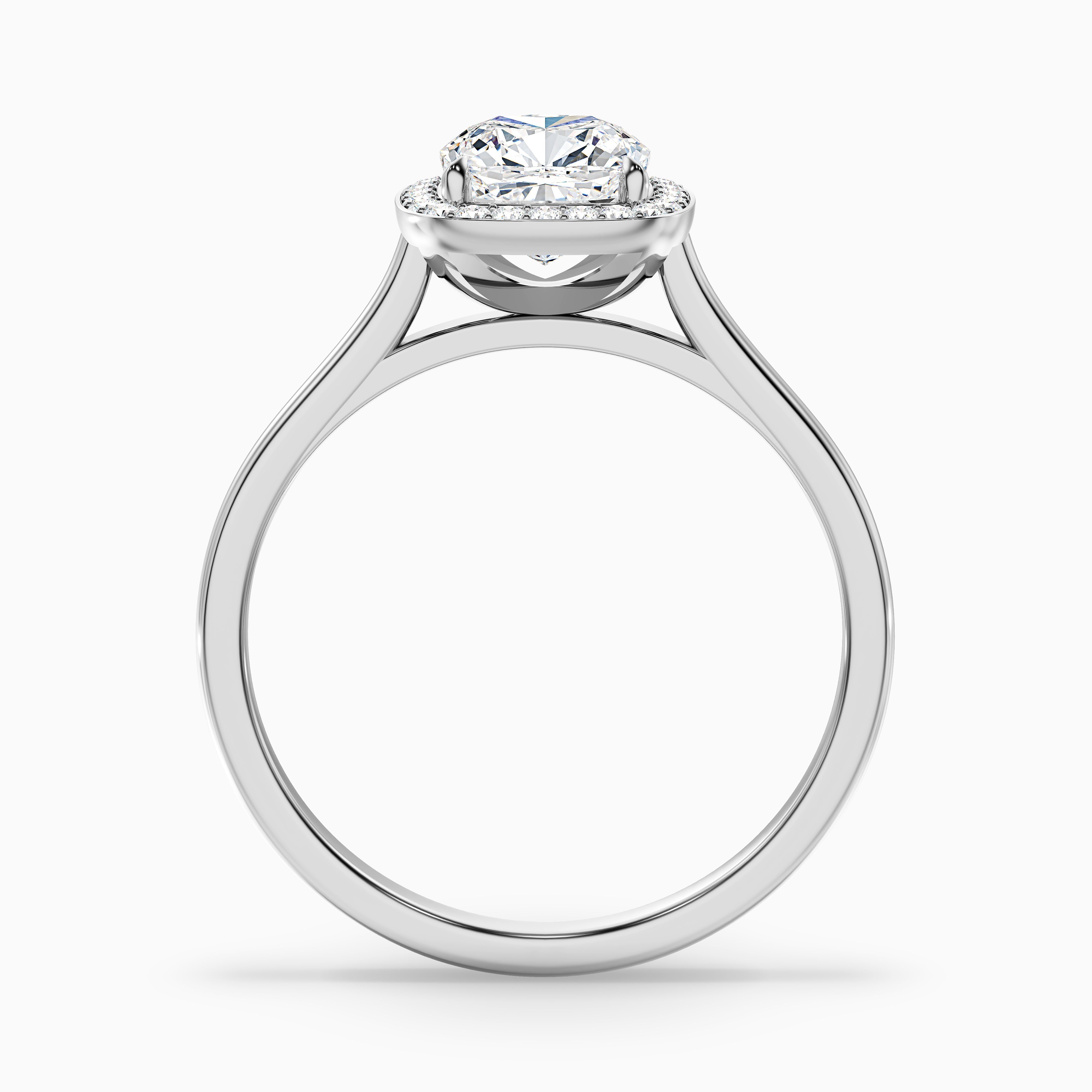 Jeri 5.5 Carat Cushion Cut Halo Moissanite Engagement Ring in 10k Yellow Gold