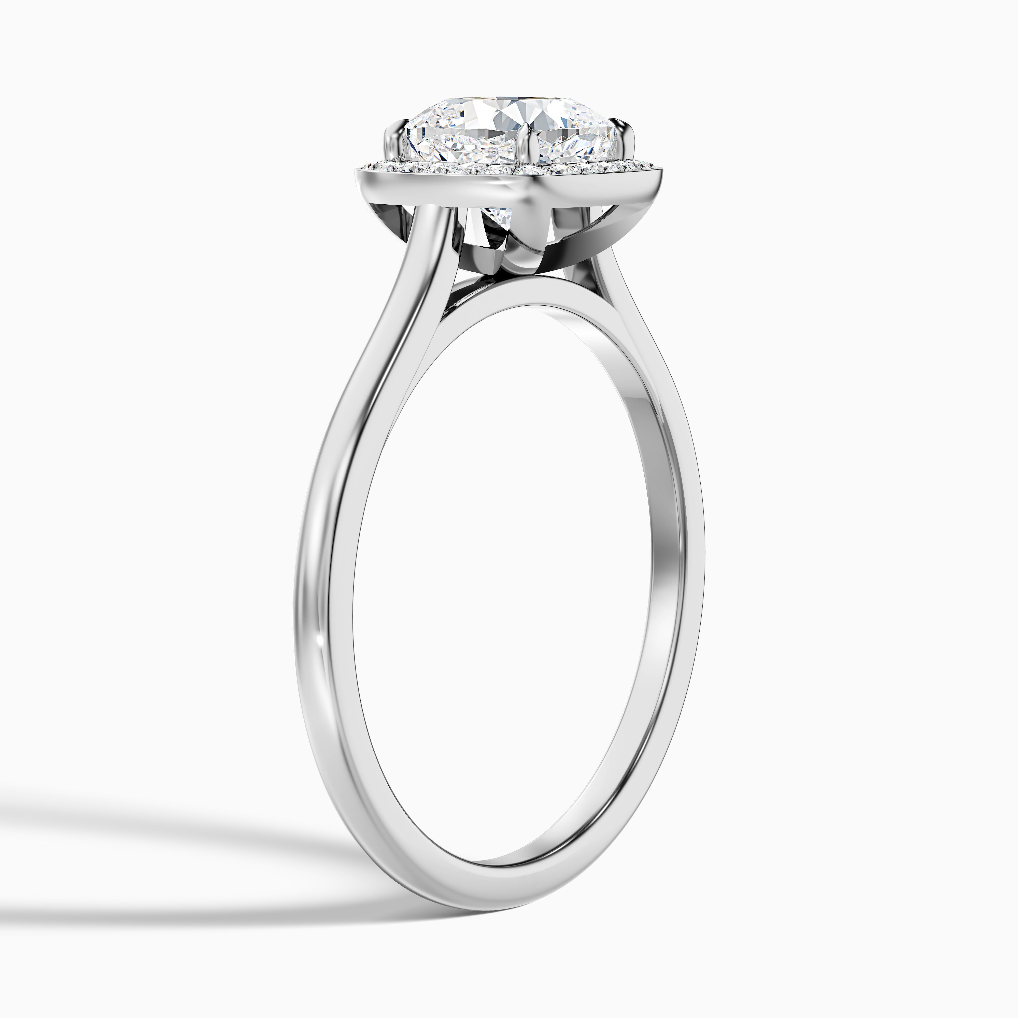 Jeri 2.5 Carat Cushion Cut Halo Moissanite Engagement Ring in 18k Yellow Gold