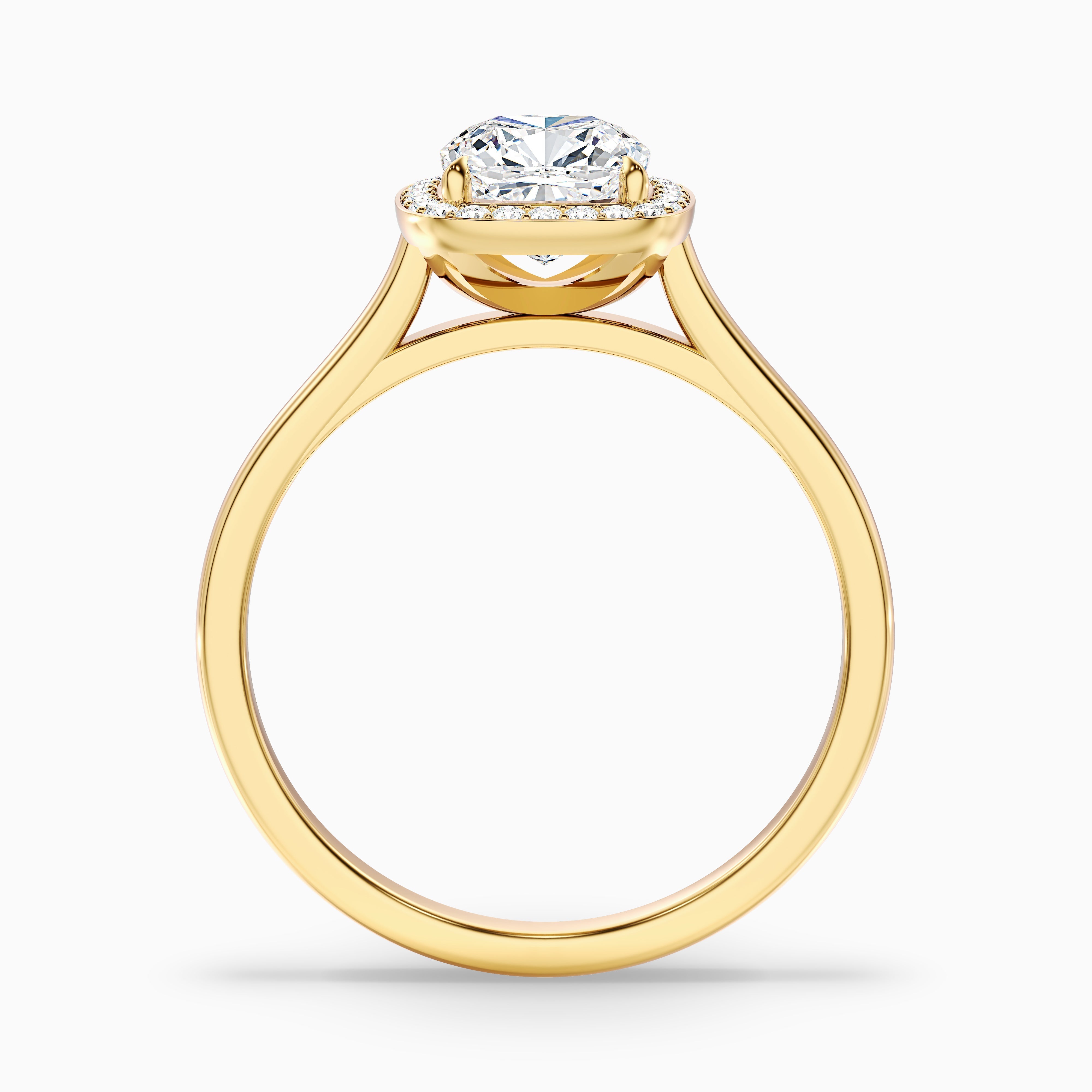 Jeri 5.5 Carat Cushion Cut Halo Moissanite Engagement Ring in 18k White Gold