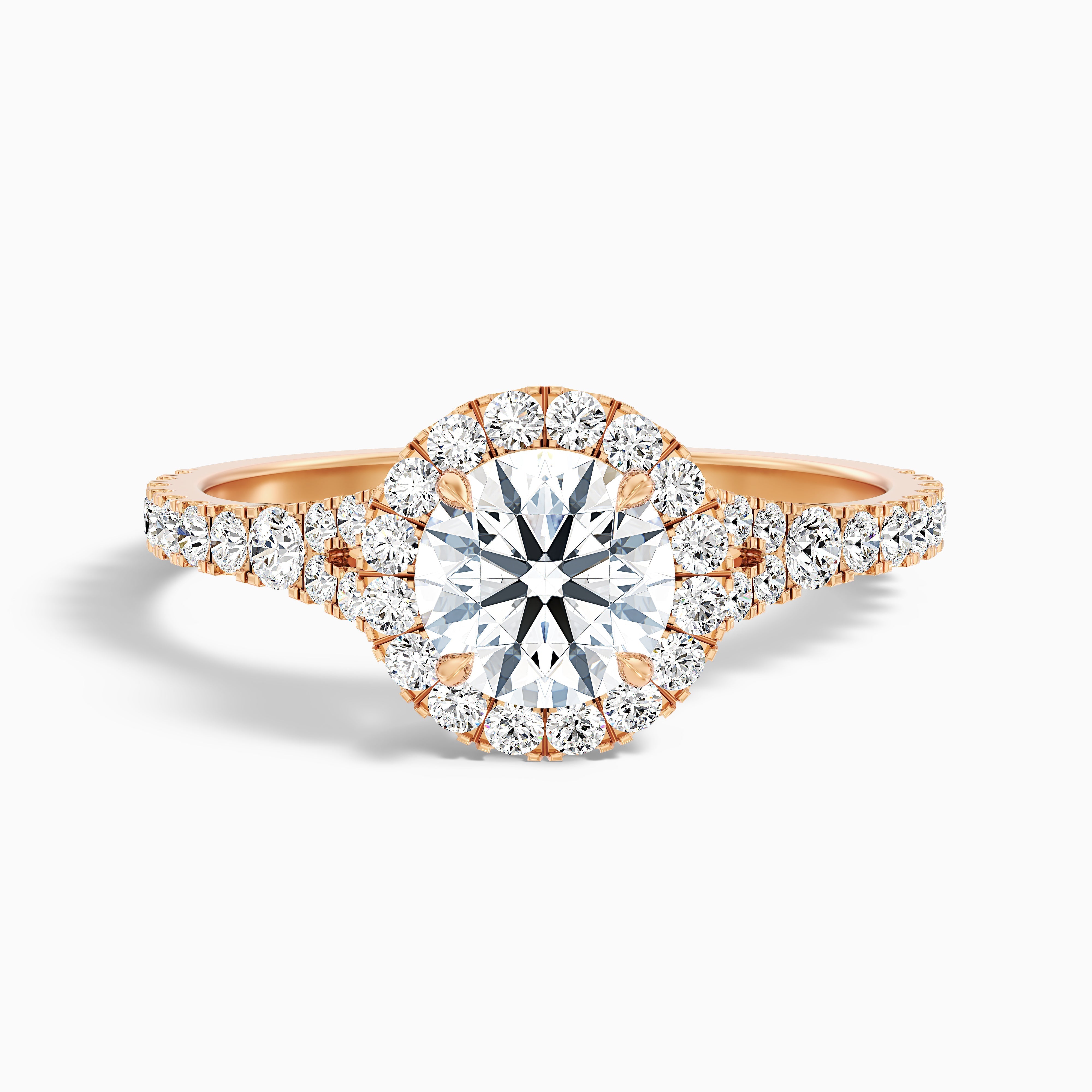 Emily 4.5 Carat Round Halo Pave Lab Grown Diamond Ring in Platinum