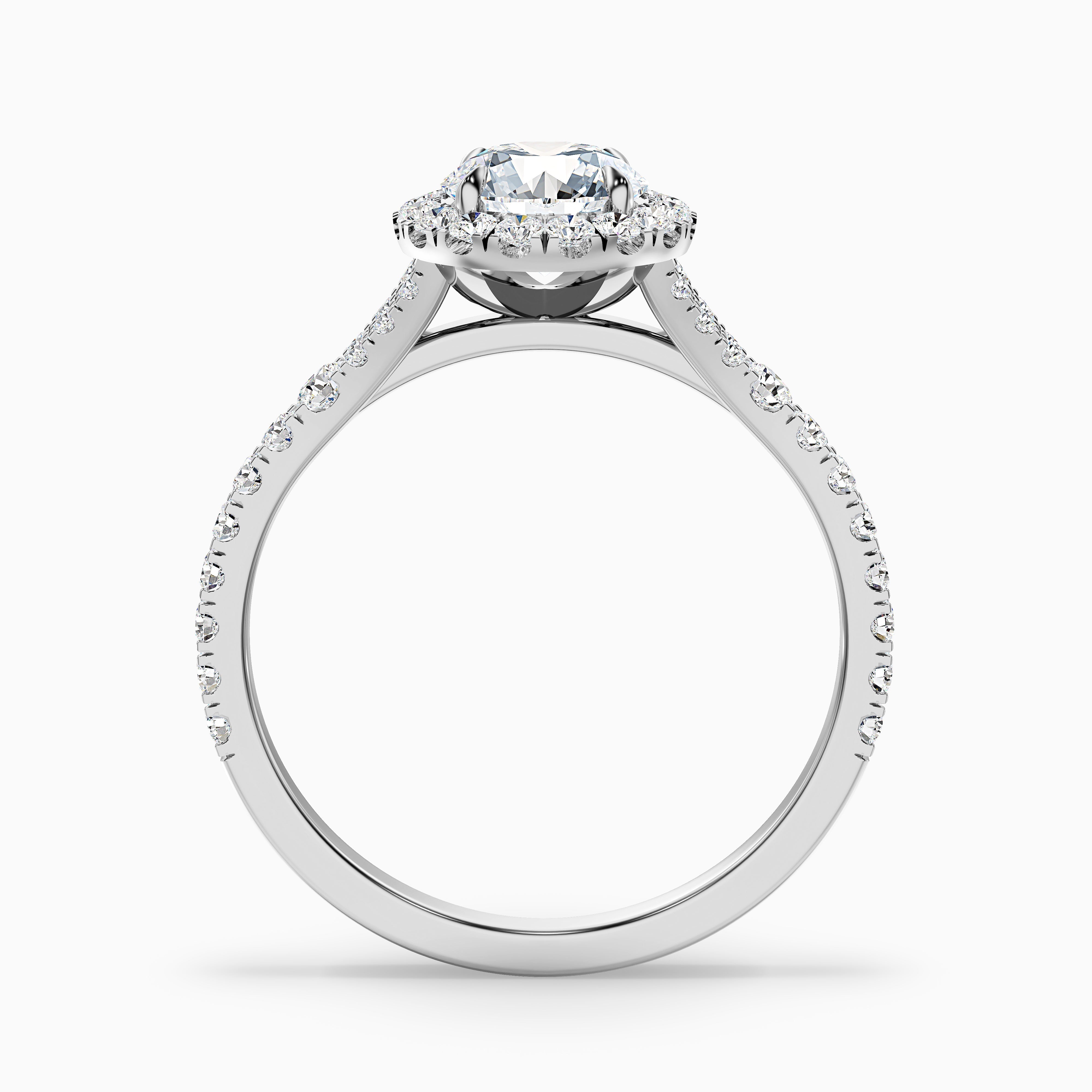 Emily 5 Carat Round Halo Pave Lab Grown Diamond Ring in 18k Rose Gold