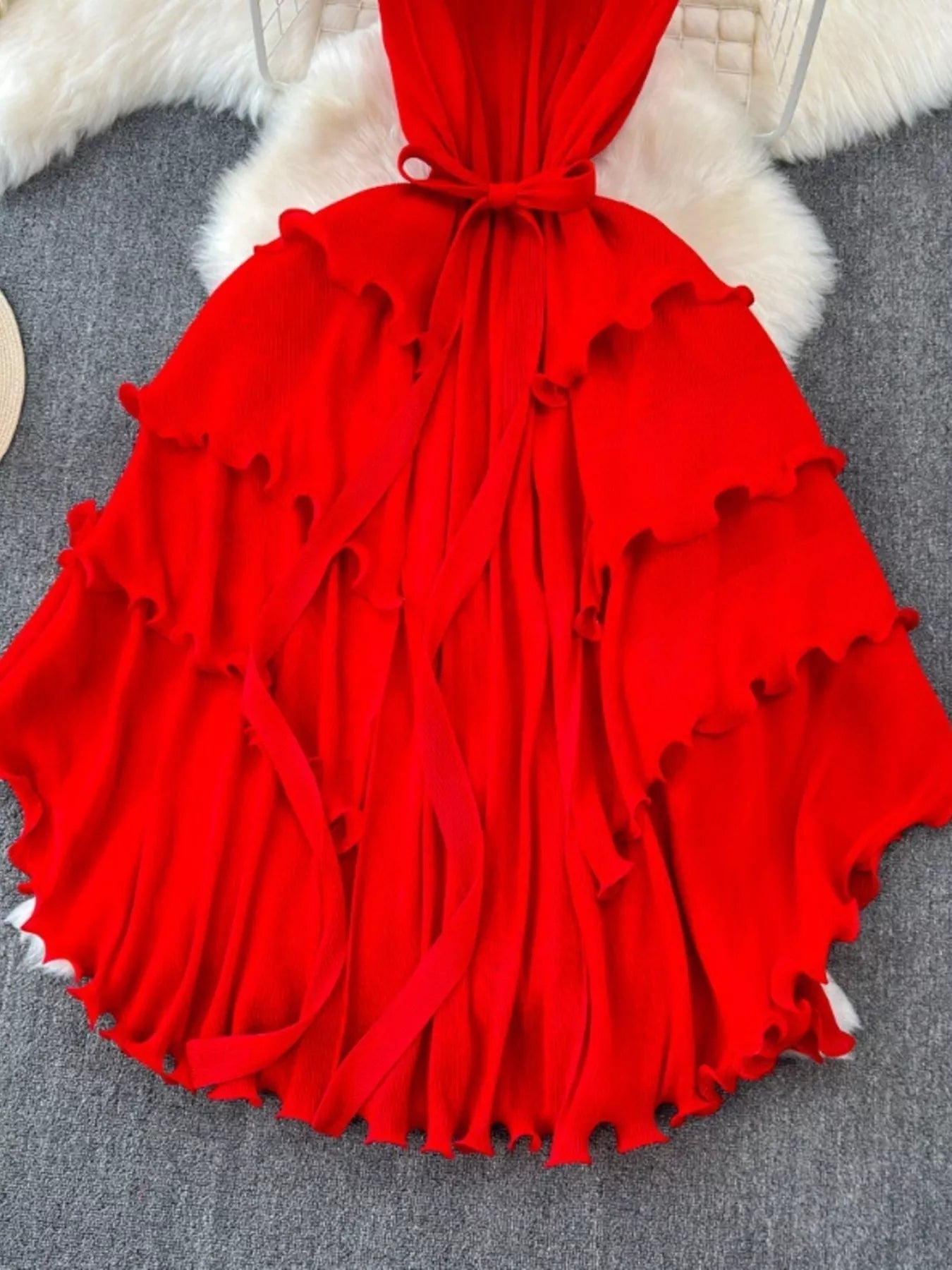 Ruffled Tiered Sleeveless Midi Dress