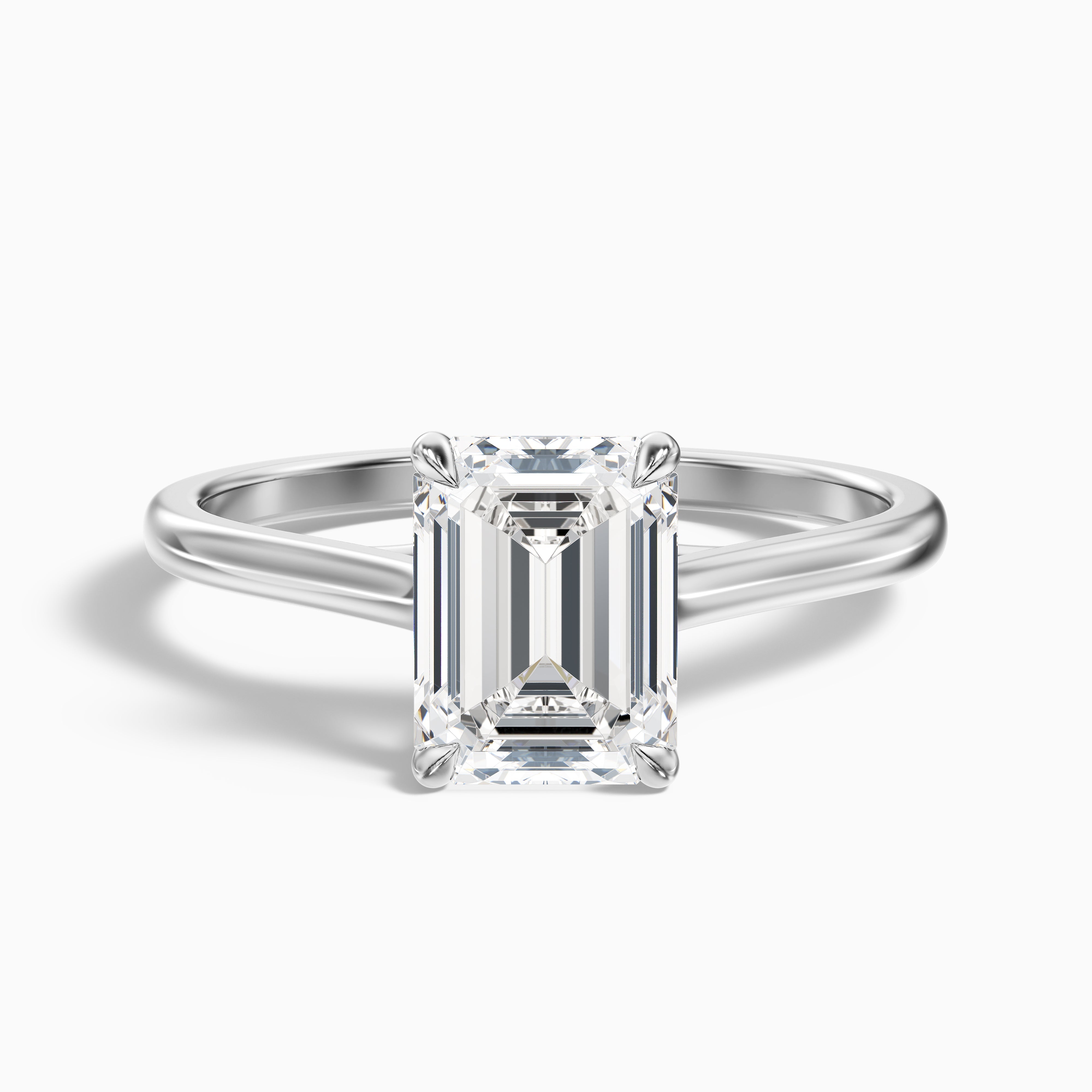Hana 1 Carat Emerald Cut Solitaire Lab Grown Diamond Ring in 18k Rose Gold