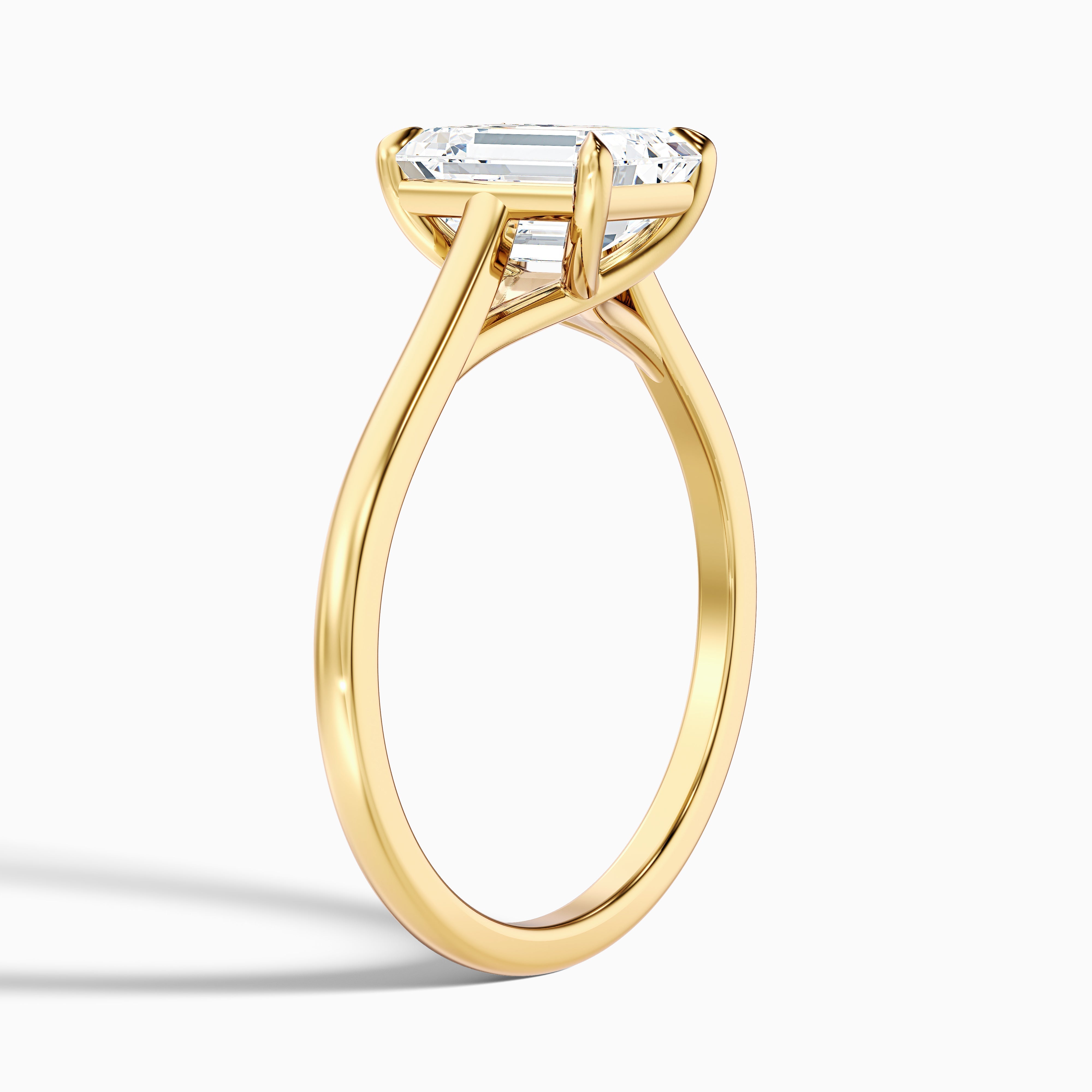 Ira 3.5 Carat Emerald Cut Solitaire Moissanite Engagement Ring in 14k White Gold