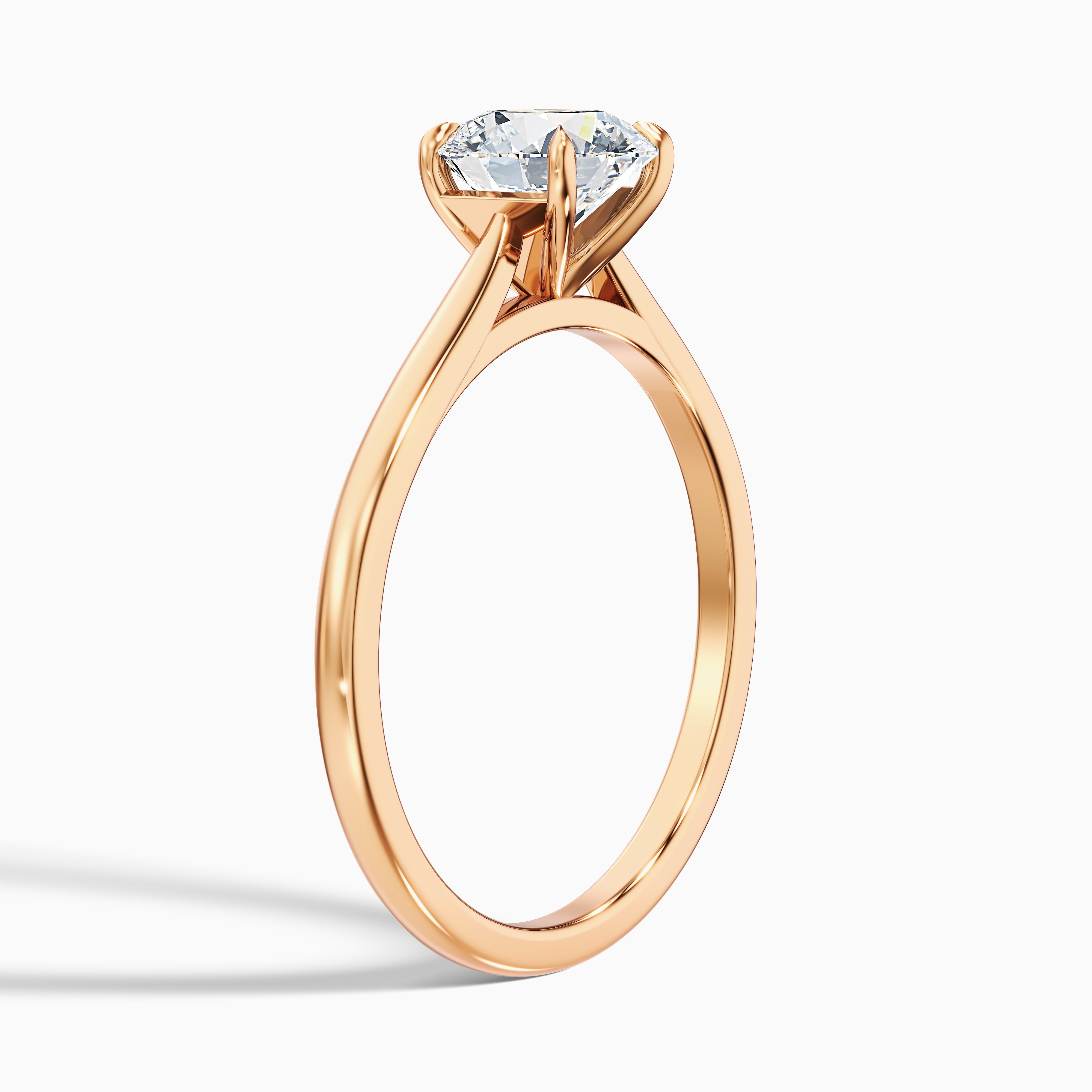 Iara 5.5 Carat Round Solitaire Moissanite Engagement Ring in 14k Rose Gold