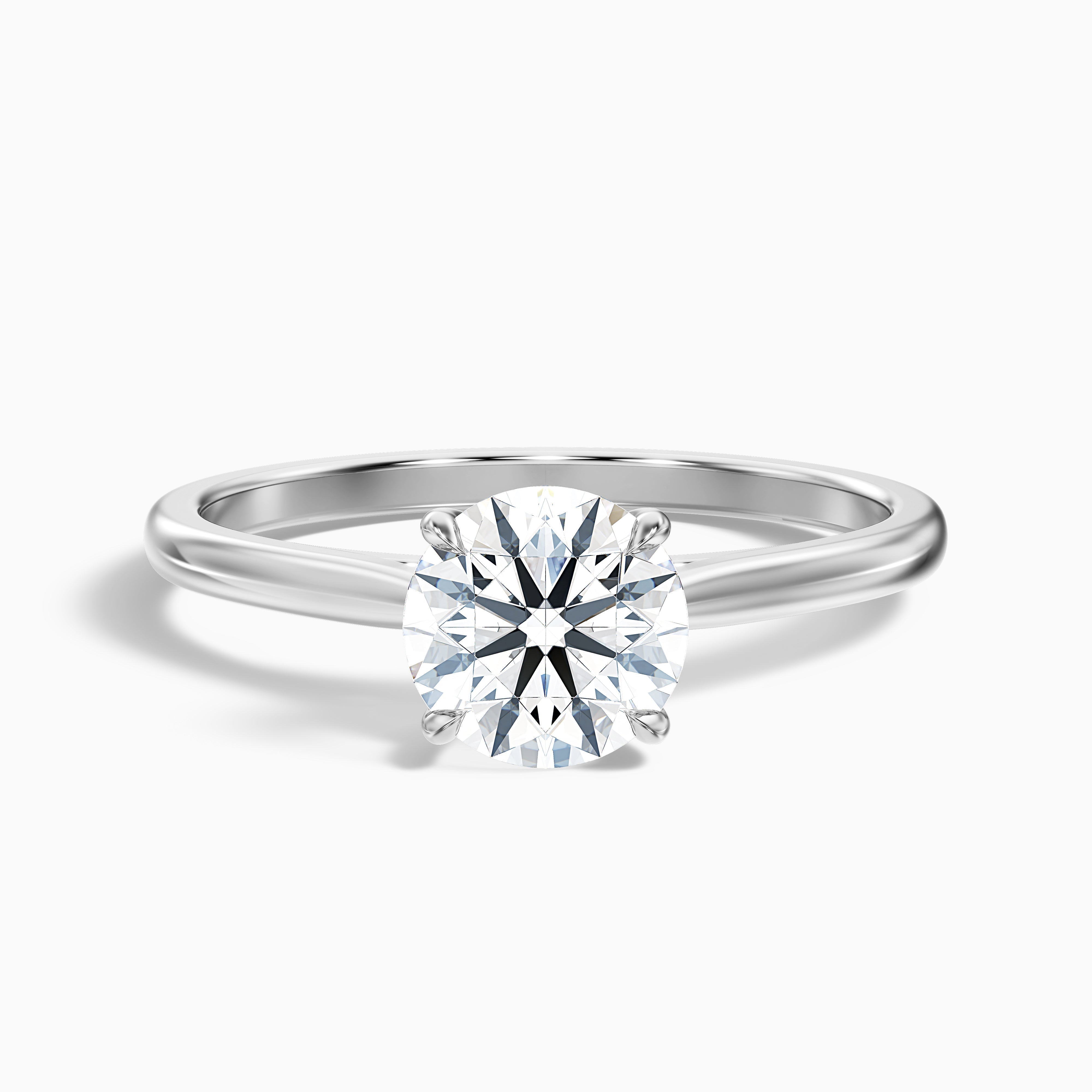 Iara 4.5 Carat Round Solitaire Moissanite Engagement Ring in 18k White Gold