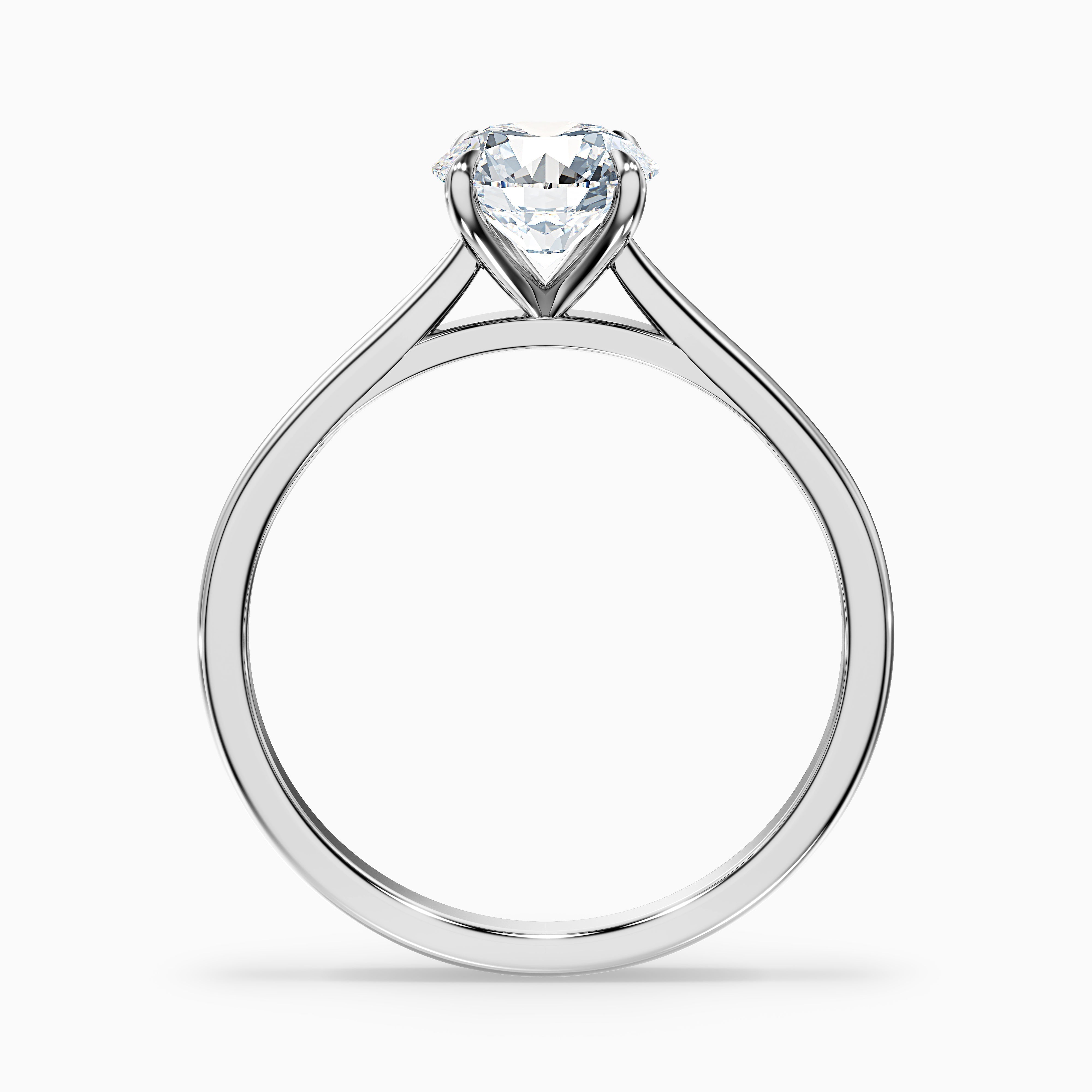 Iara 4 Carat Round Solitaire Moissanite Engagement Ring in 10k White Gold