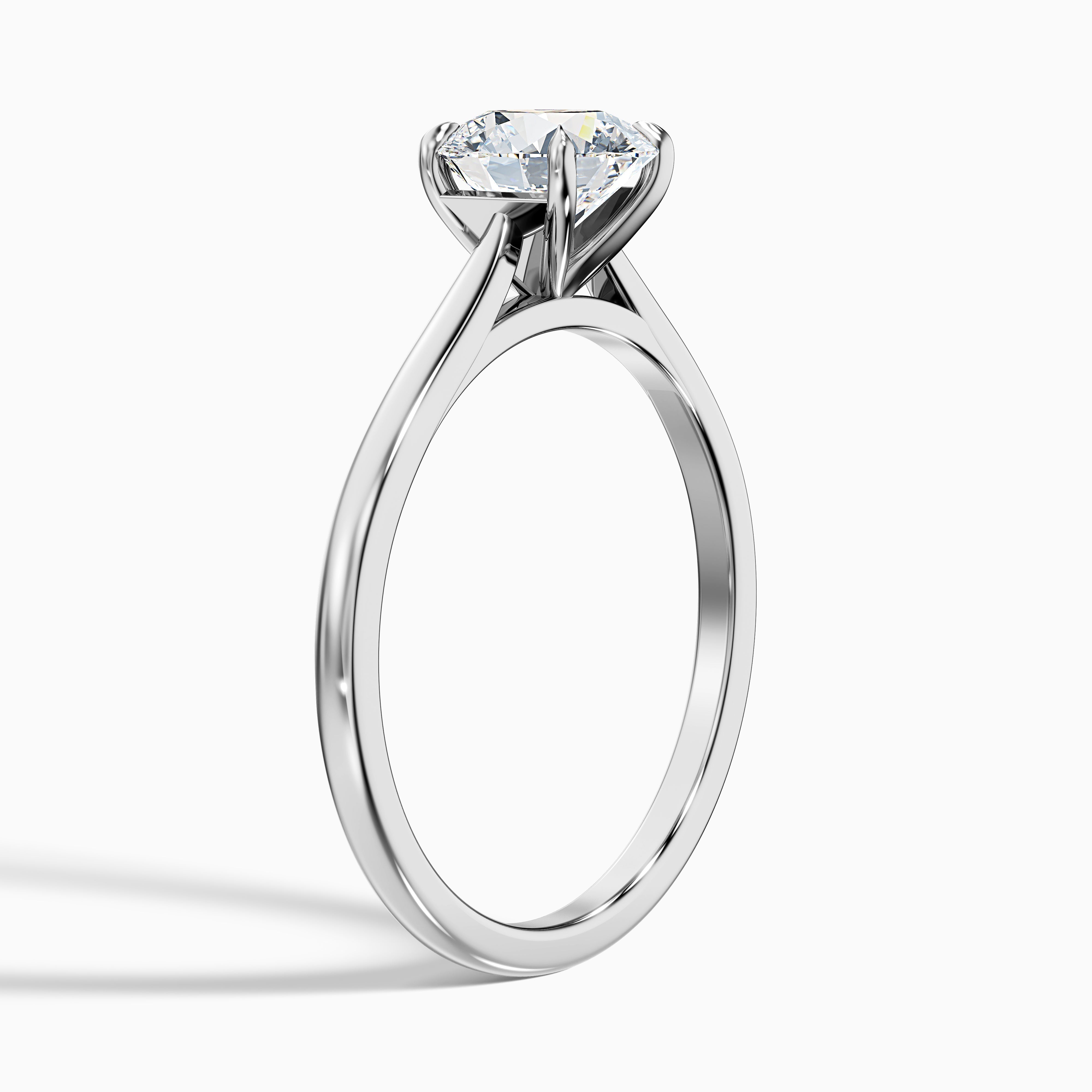 Iara 2 Carat Round Solitaire Moissanite Engagement Ring in Platinum