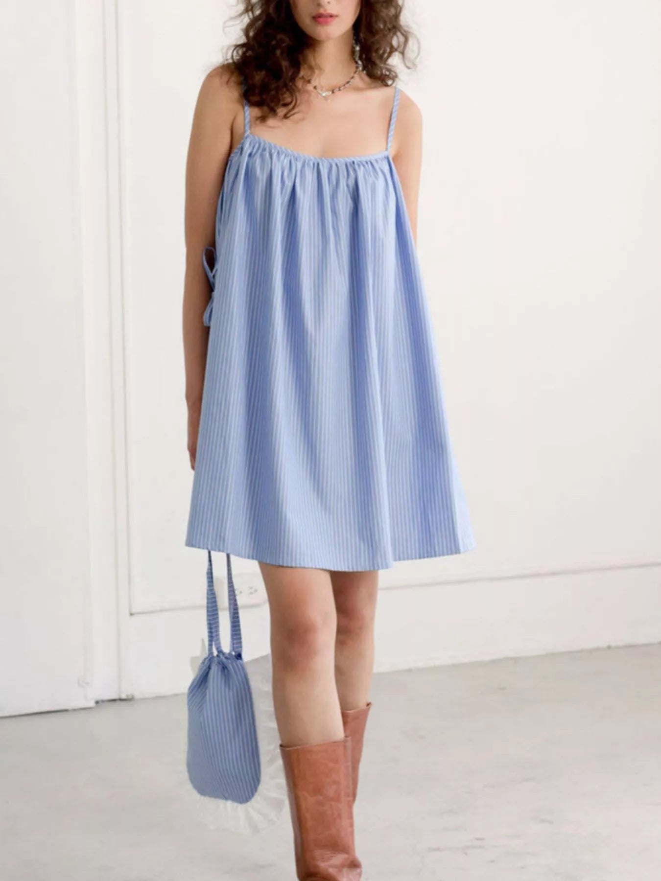 Polka Dot Spaghetti Strap Mini Dress