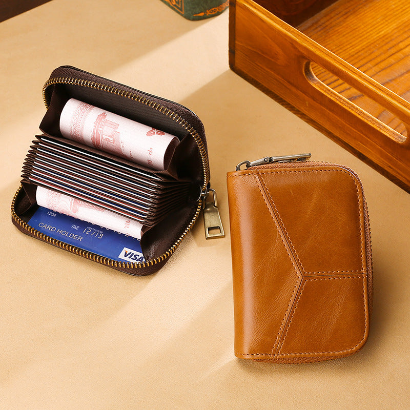 Soft Top-Grain Leather Multifunctional Coin Purse