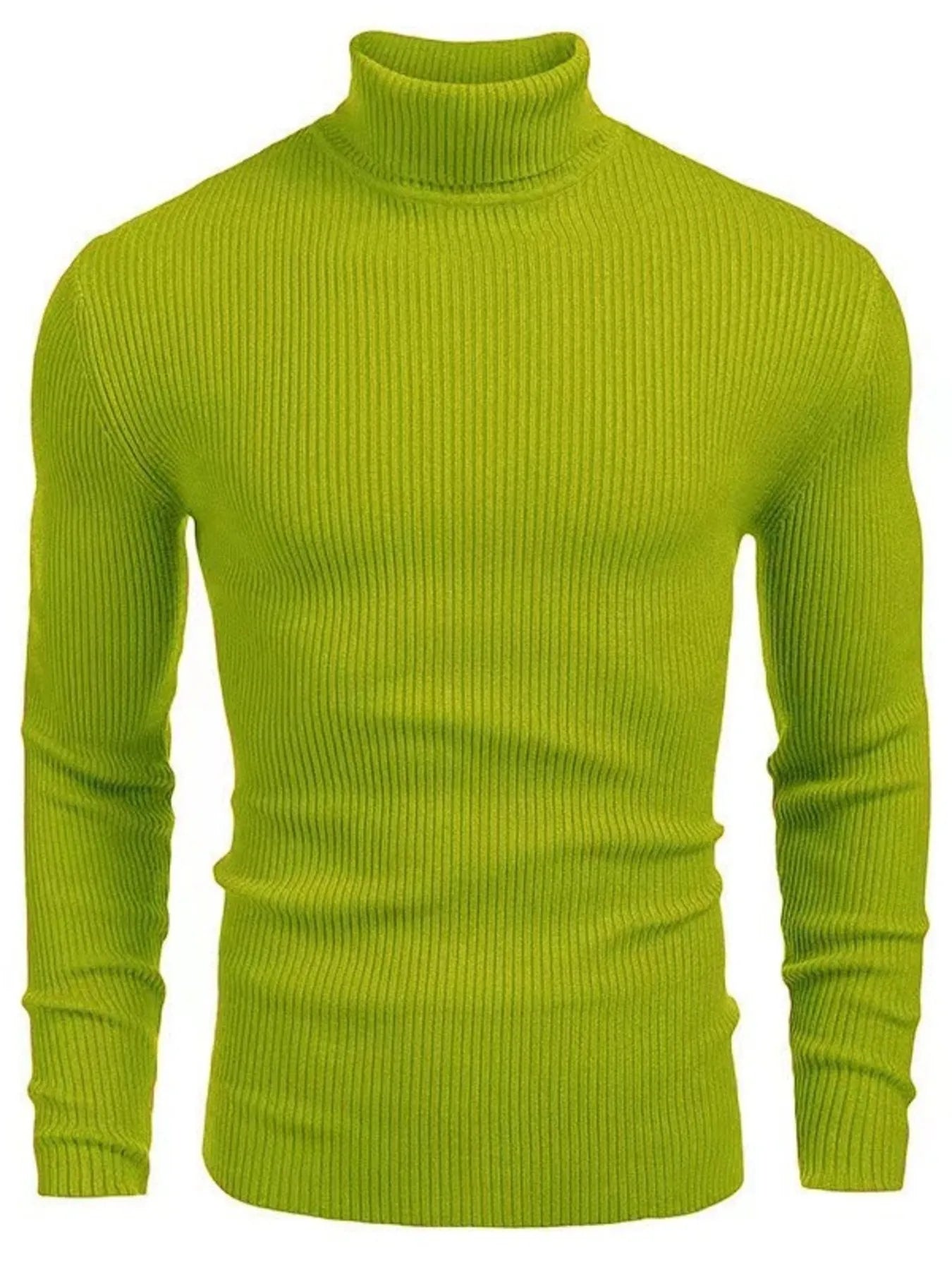 Men's Plus Size Ribbed Turtleneck Long Sleeve Sweater