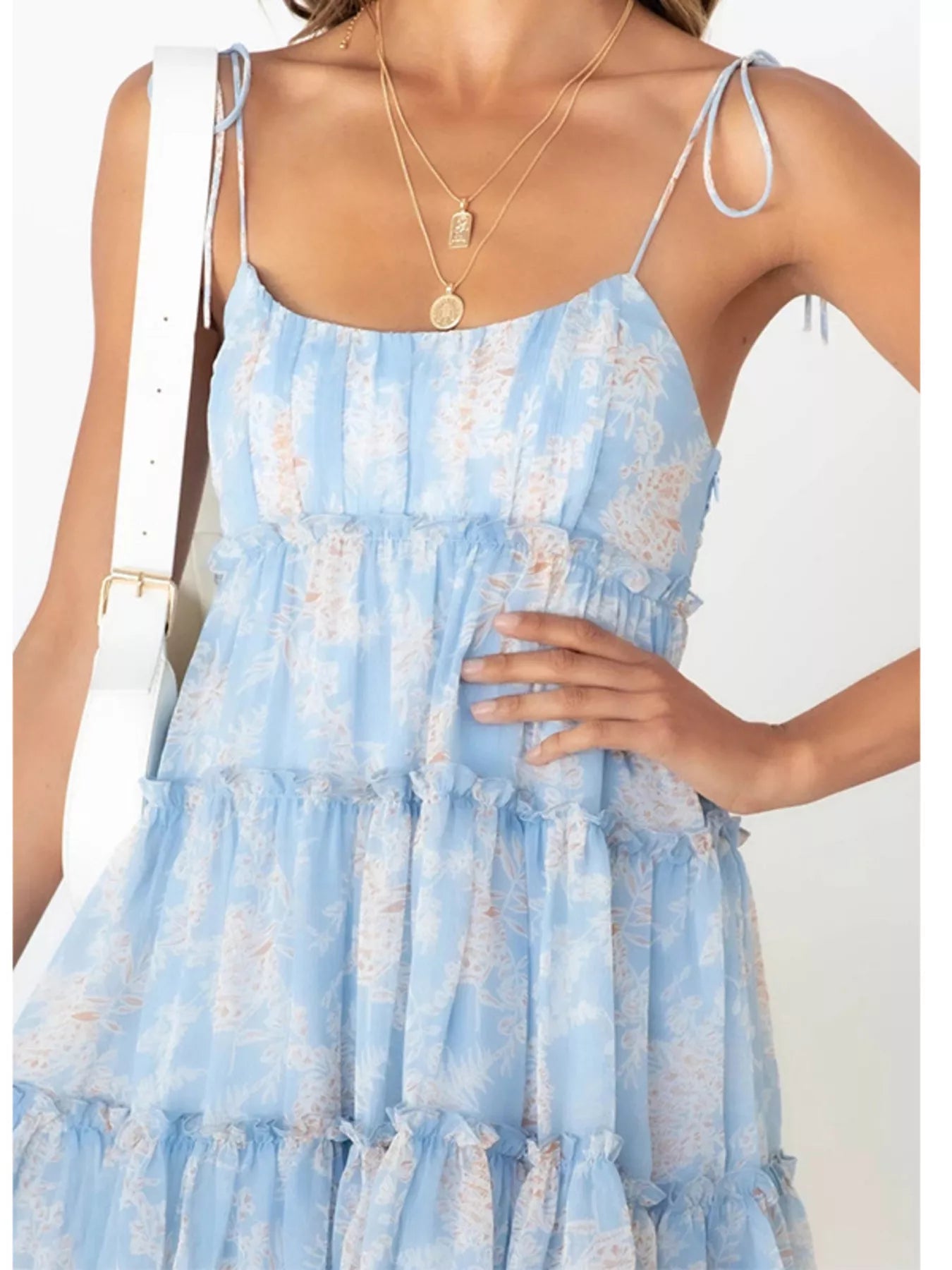 Floral Print Ruffle Tiered Mini Dress