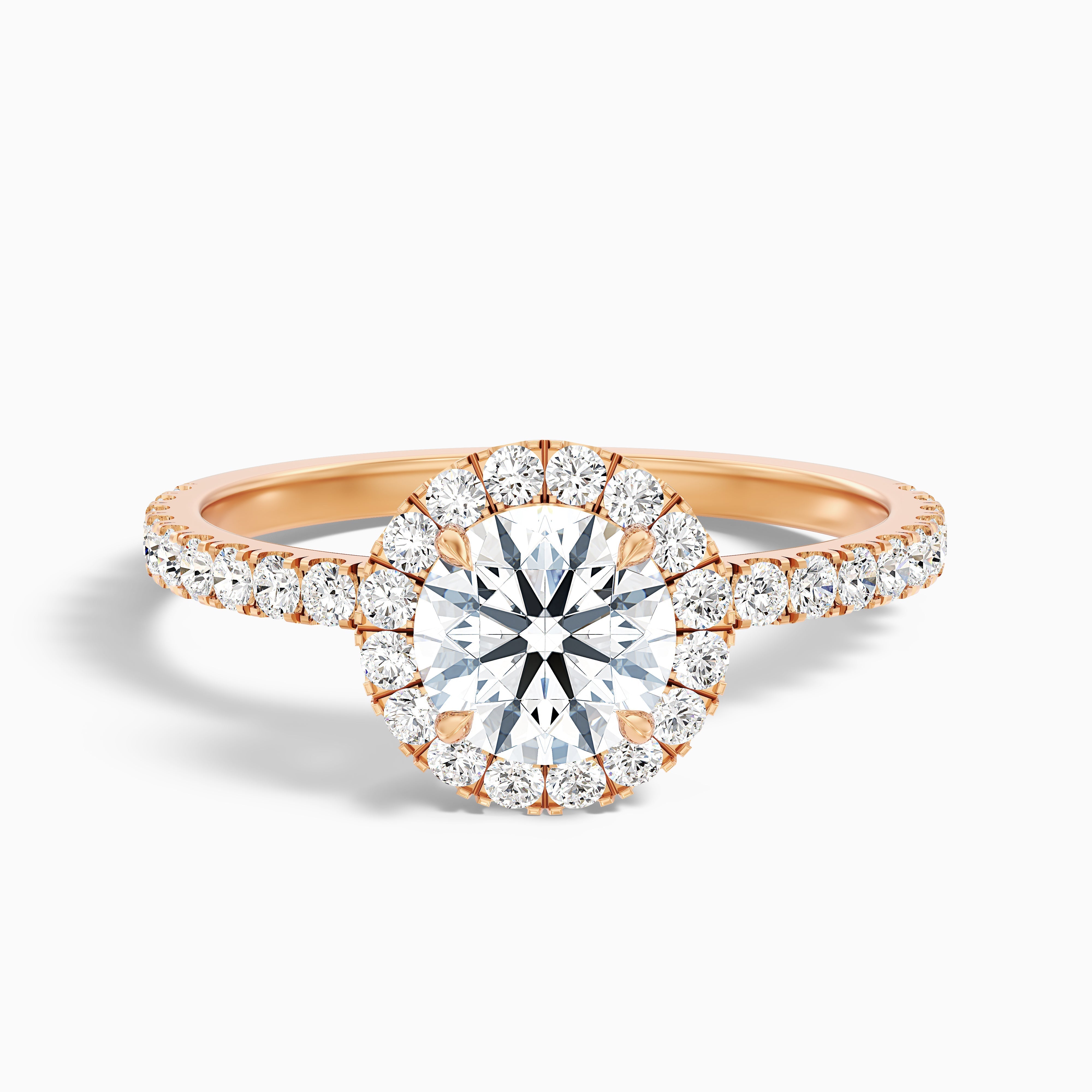 Jade 5 Carat Round Cut Halo Lab Grown Diamond Ring in Platinum