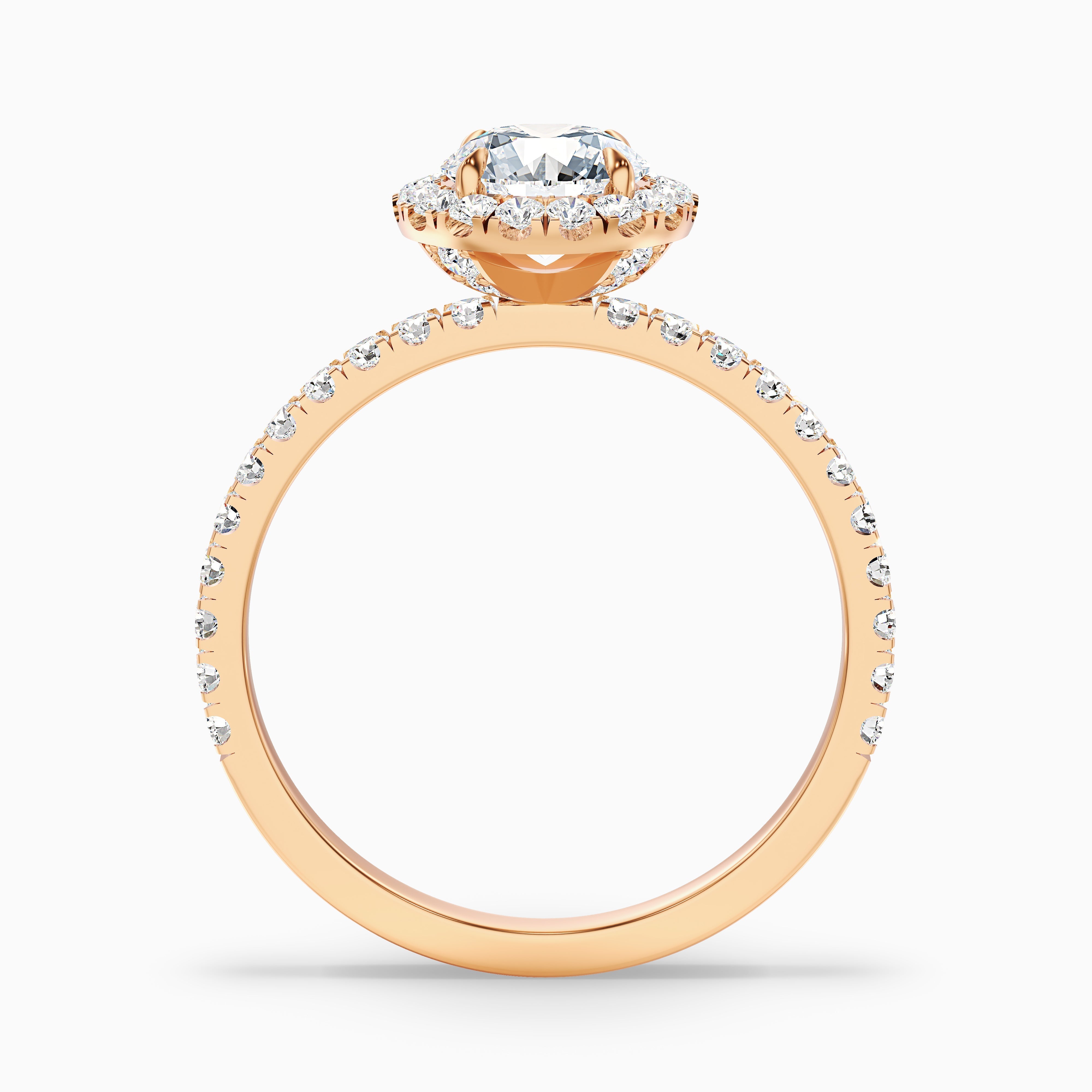 Jade 3 Carat Round Cut Halo Lab Grown Diamond Ring in Platinum