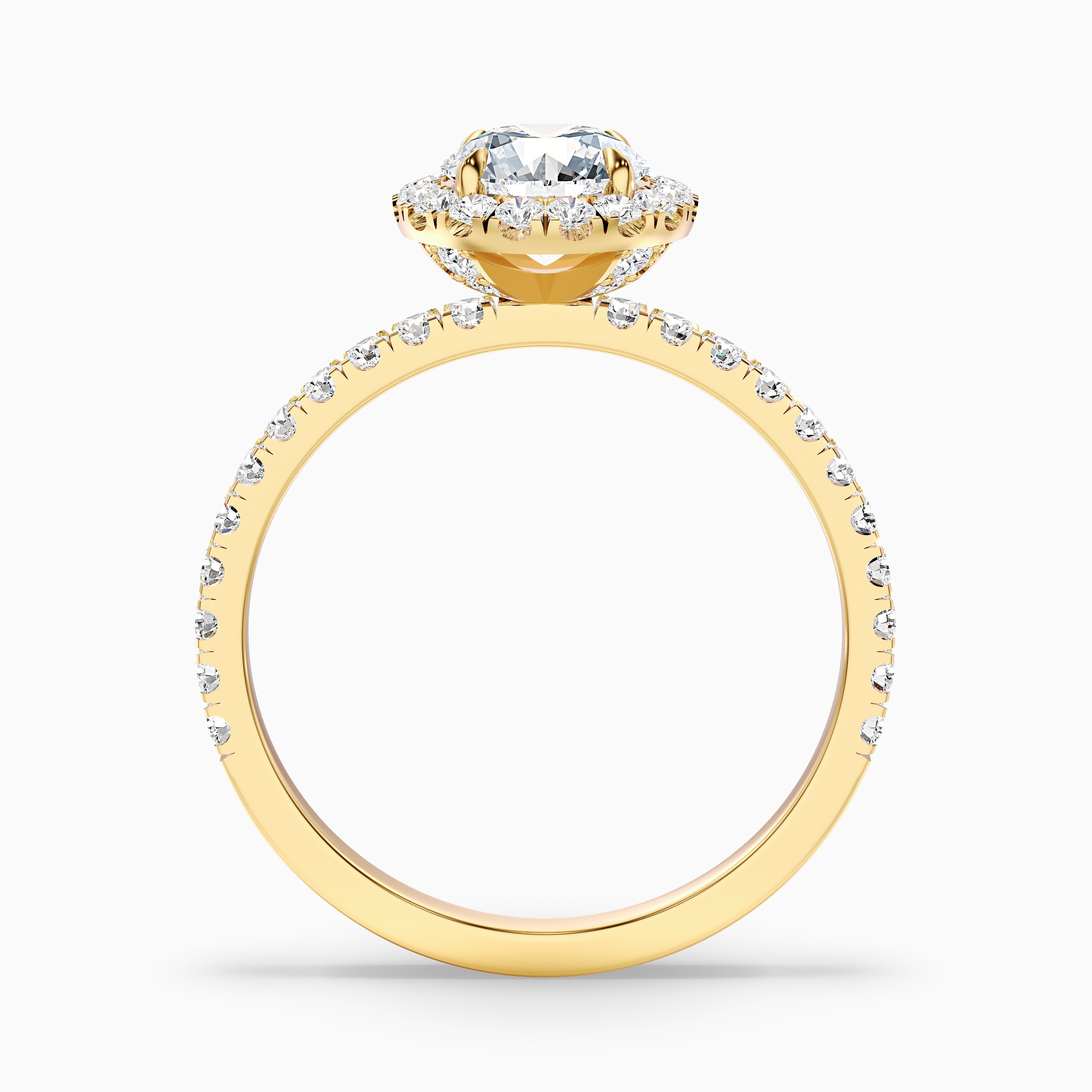 Jade 4.5 Carat Round Cut Halo Lab Grown Diamond Ring in 14k White Gold