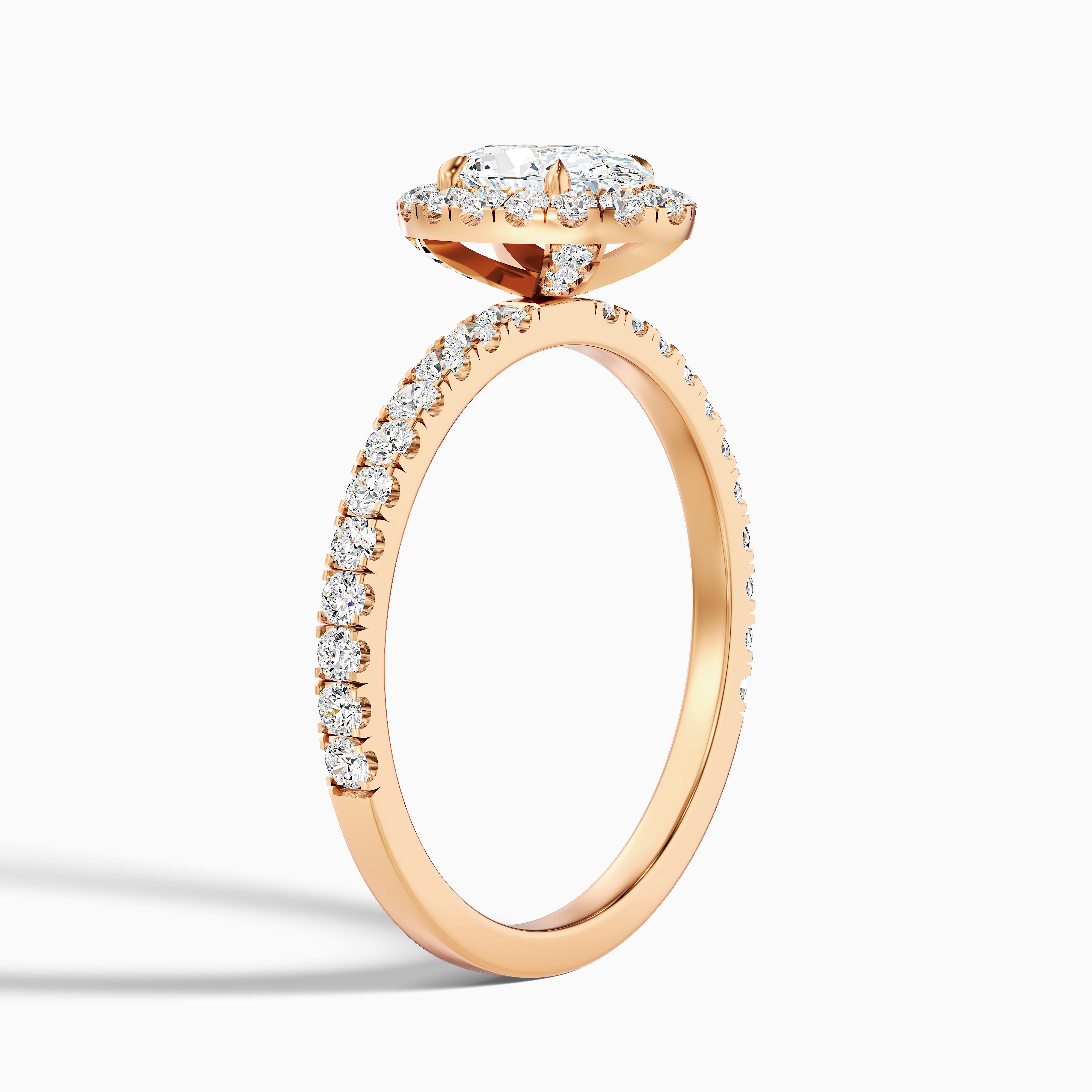 Jany 1.5 Carat Oval Halo Pave Lab Grown Diamond Ring in 14k White Gold