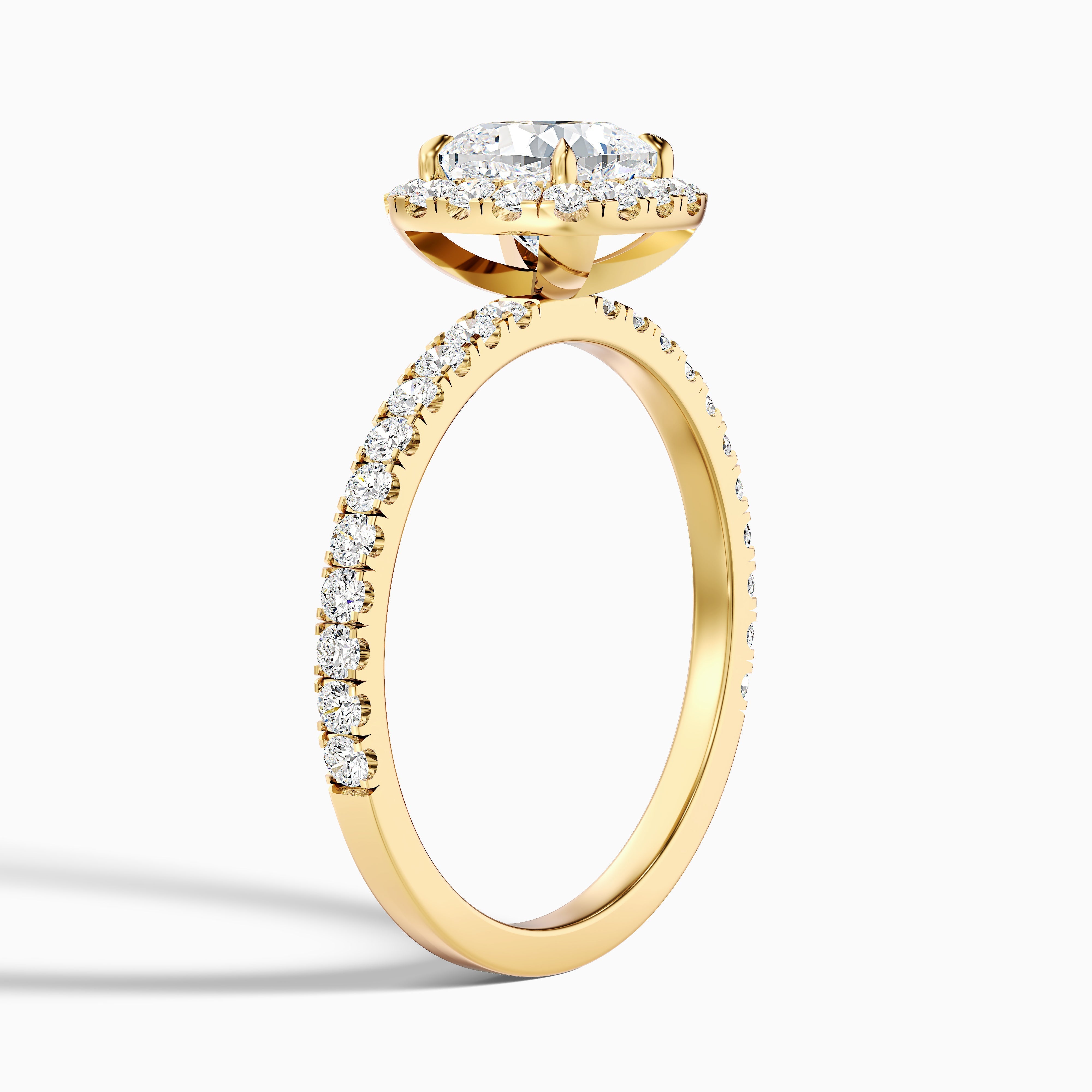 Gina 4.5 Carat Cushion Cut Halo Pave Moissanite Engagement Ring in 18k White Gold