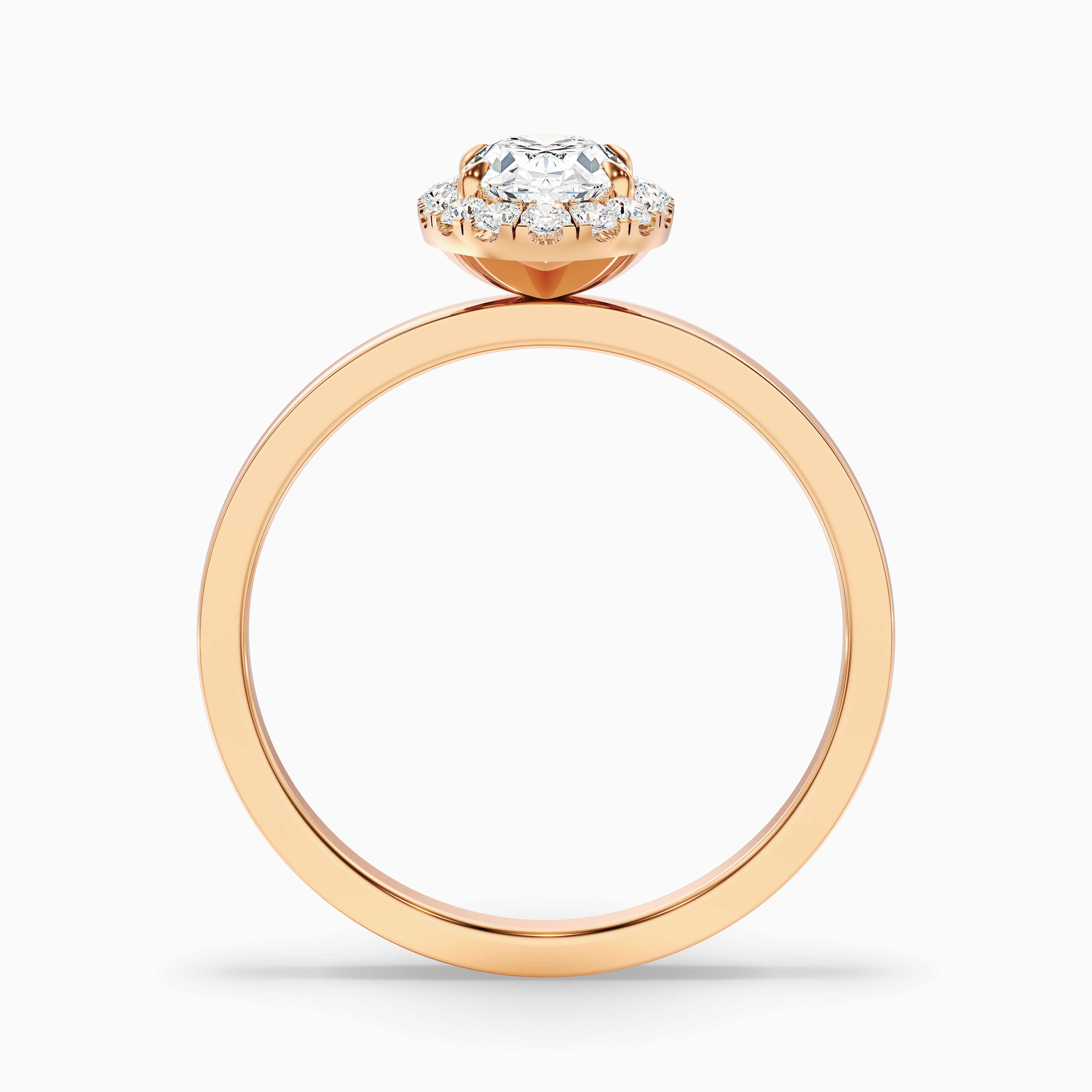 Julia 1 Carat Oval Halo Lab Grown Diamond Ring in 10k Rose Gold