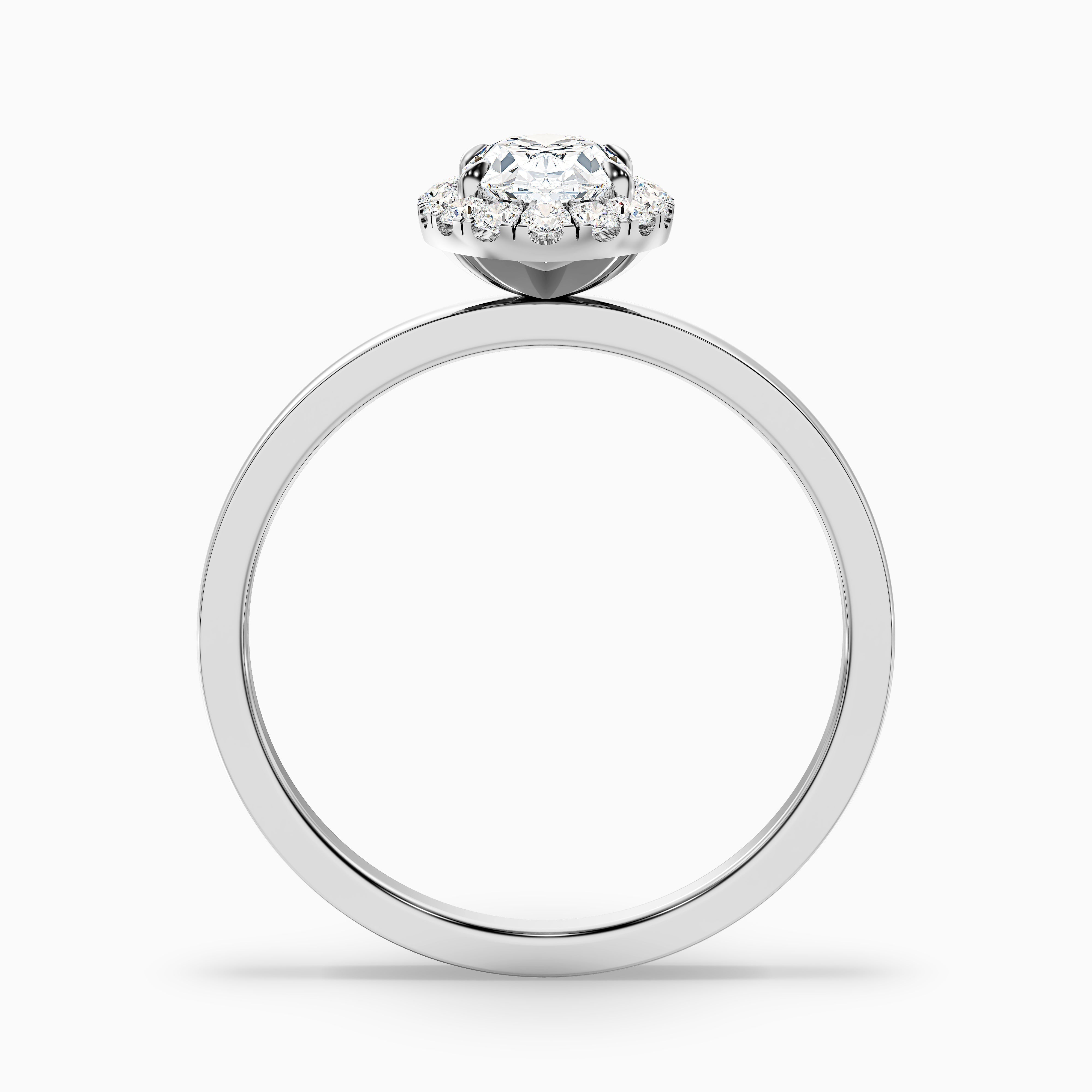 Julia 4.5 Carat Oval Halo Lab Grown Diamond Ring in 18k White Gold