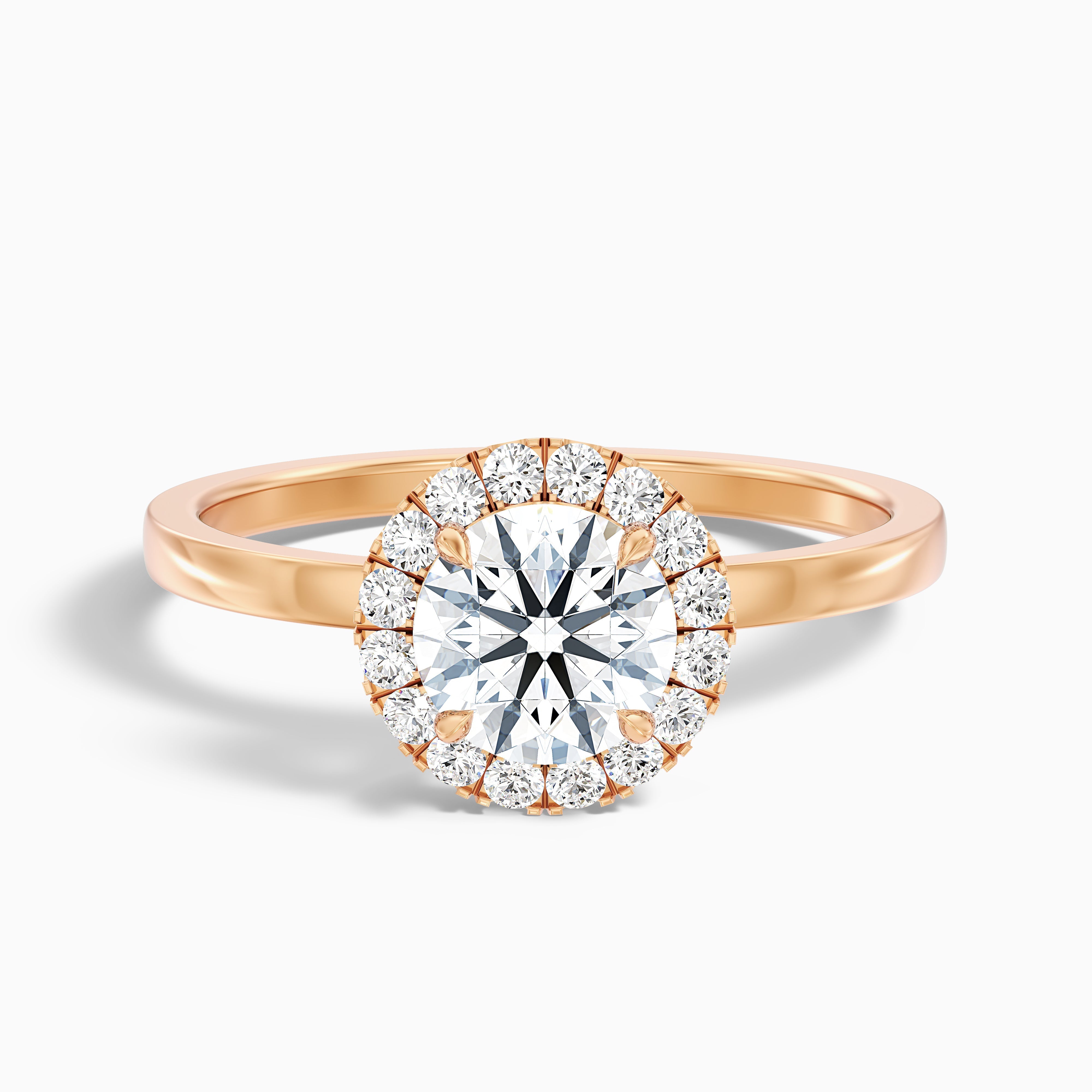 Kara 1.5 Carat Round Halo Lab Grown Diamond Ring in Platinum