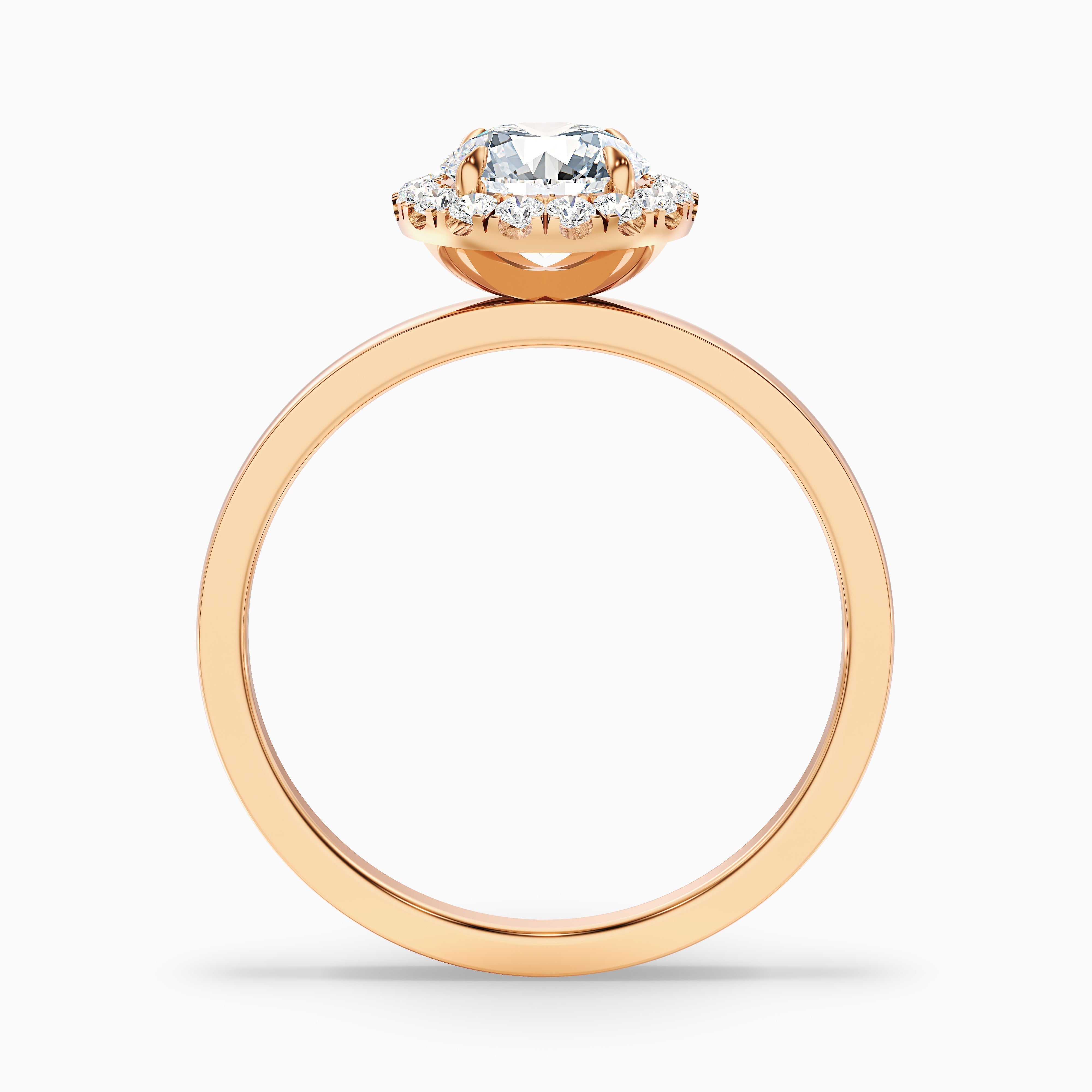 Kara 1 Carat Round Halo Lab Grown Diamond Ring in 14k Rose Gold