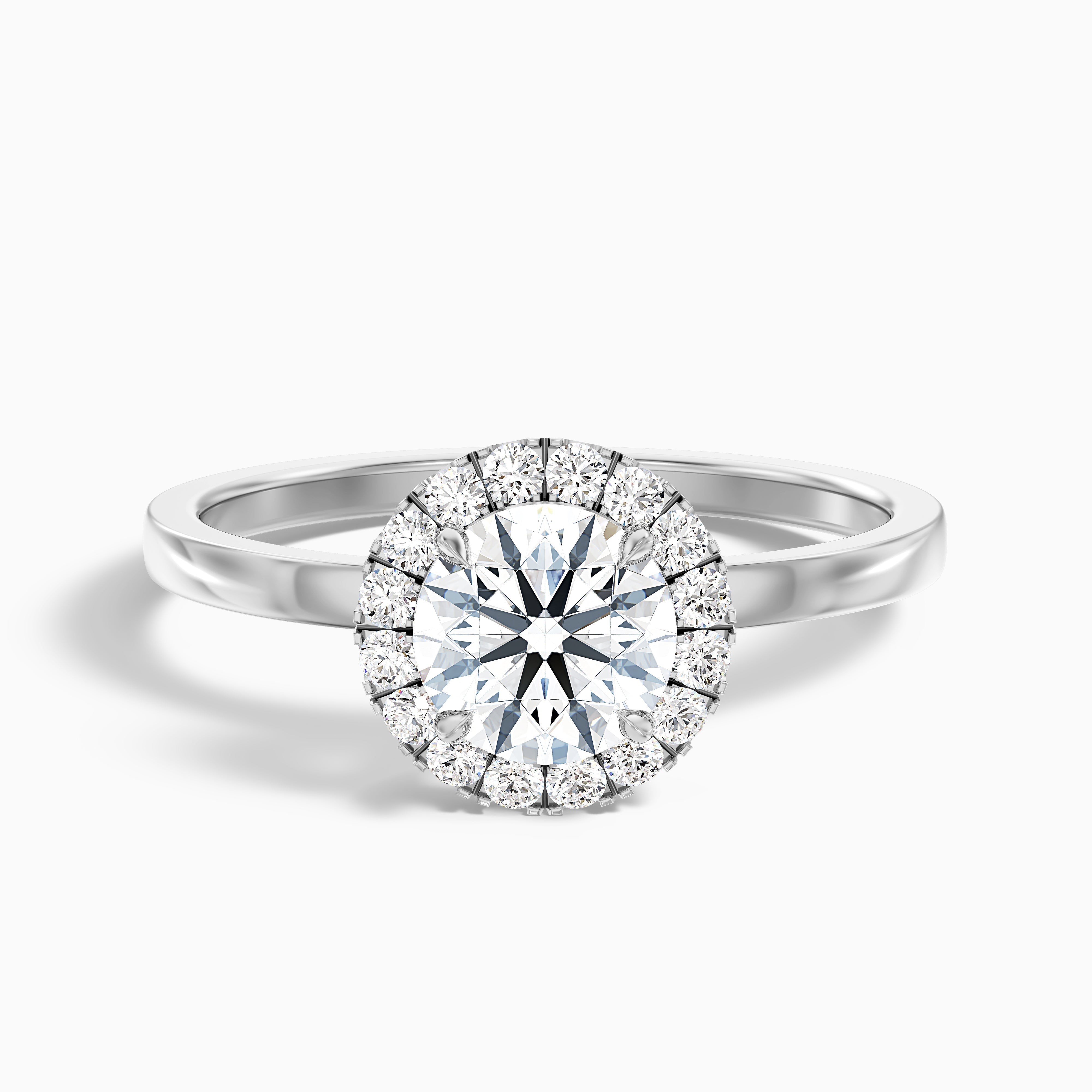 Kara 2 Carat Round Halo Lab Grown Diamond Ring in 14k Rose Gold