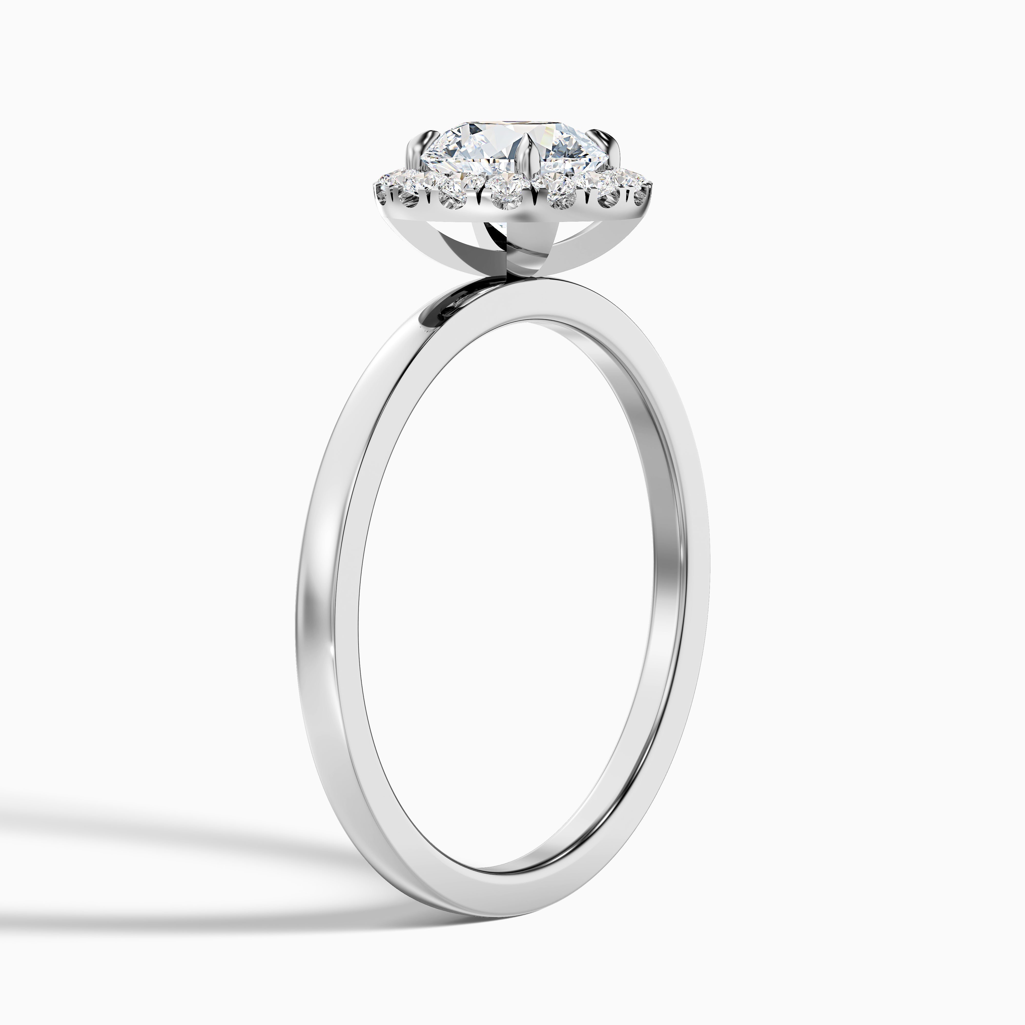 Kara 4 Carat Round Halo Lab Grown Diamond Ring in 10k White Gold