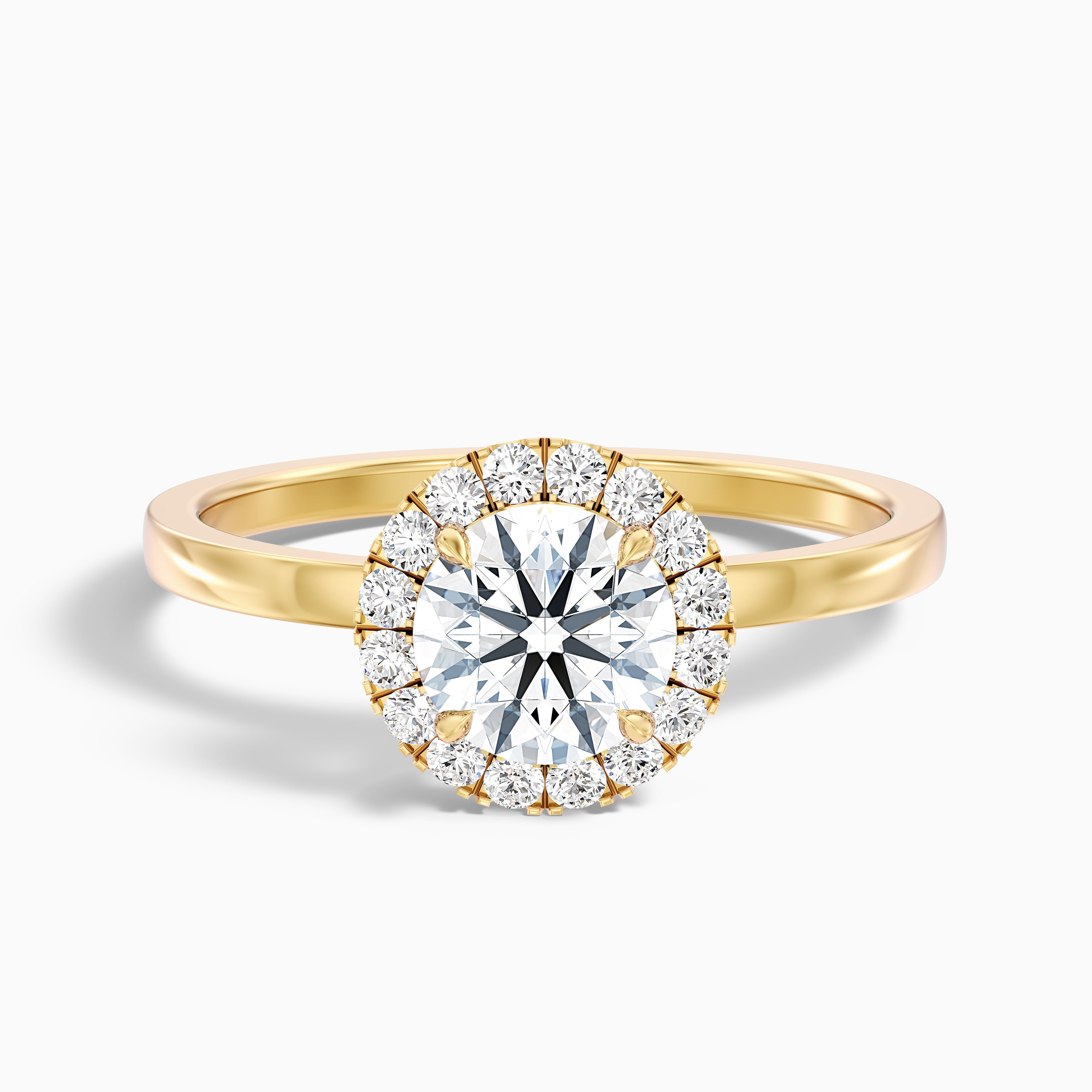 Kara 1.5 Carat Round Halo Lab Grown Diamond Ring in Platinum